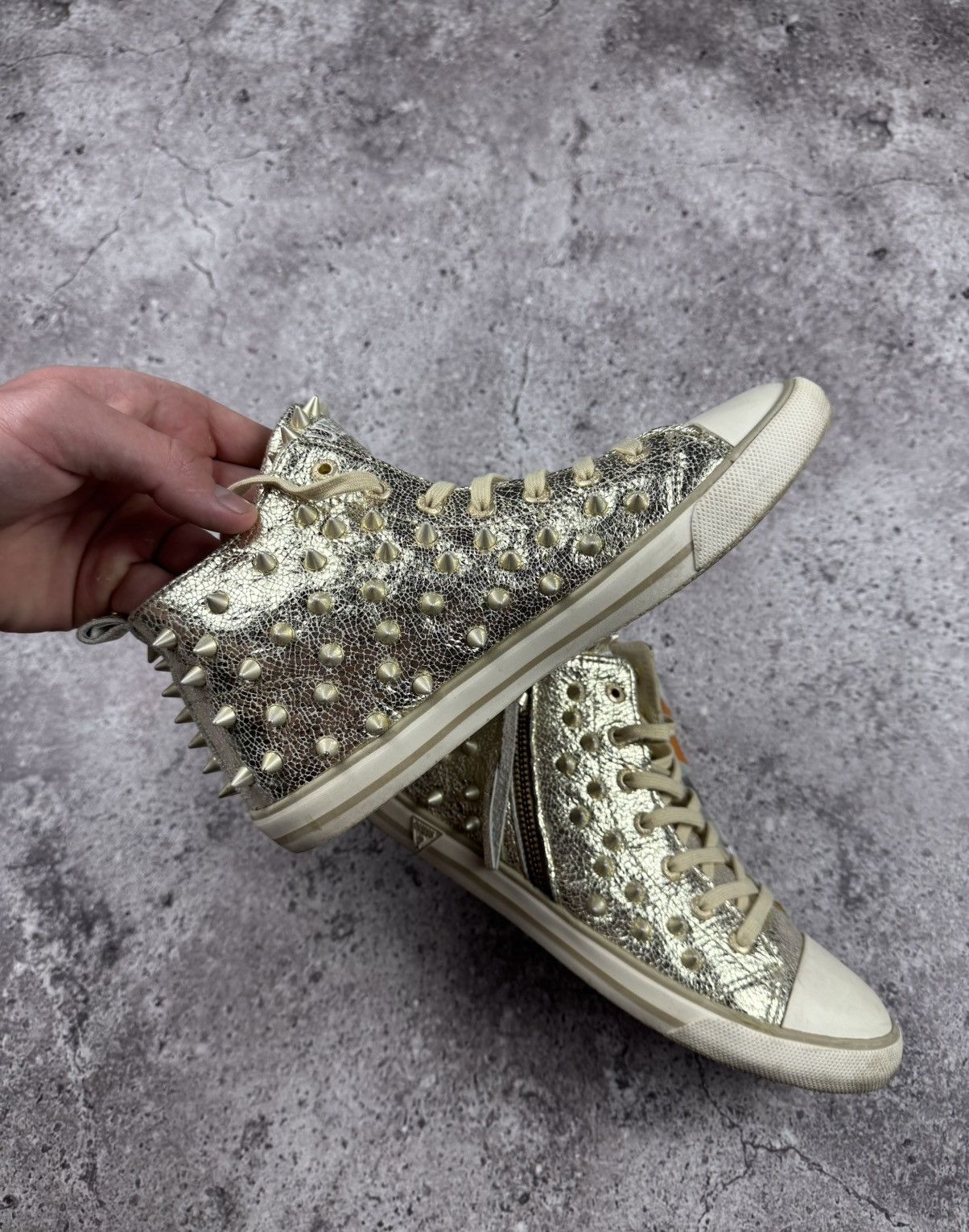 Guess AVANT GARDE GUESS SPIKED STUDED GOLD Y2K SNEAKERS Size US 8 / IT 38 - 15 Thumbnail