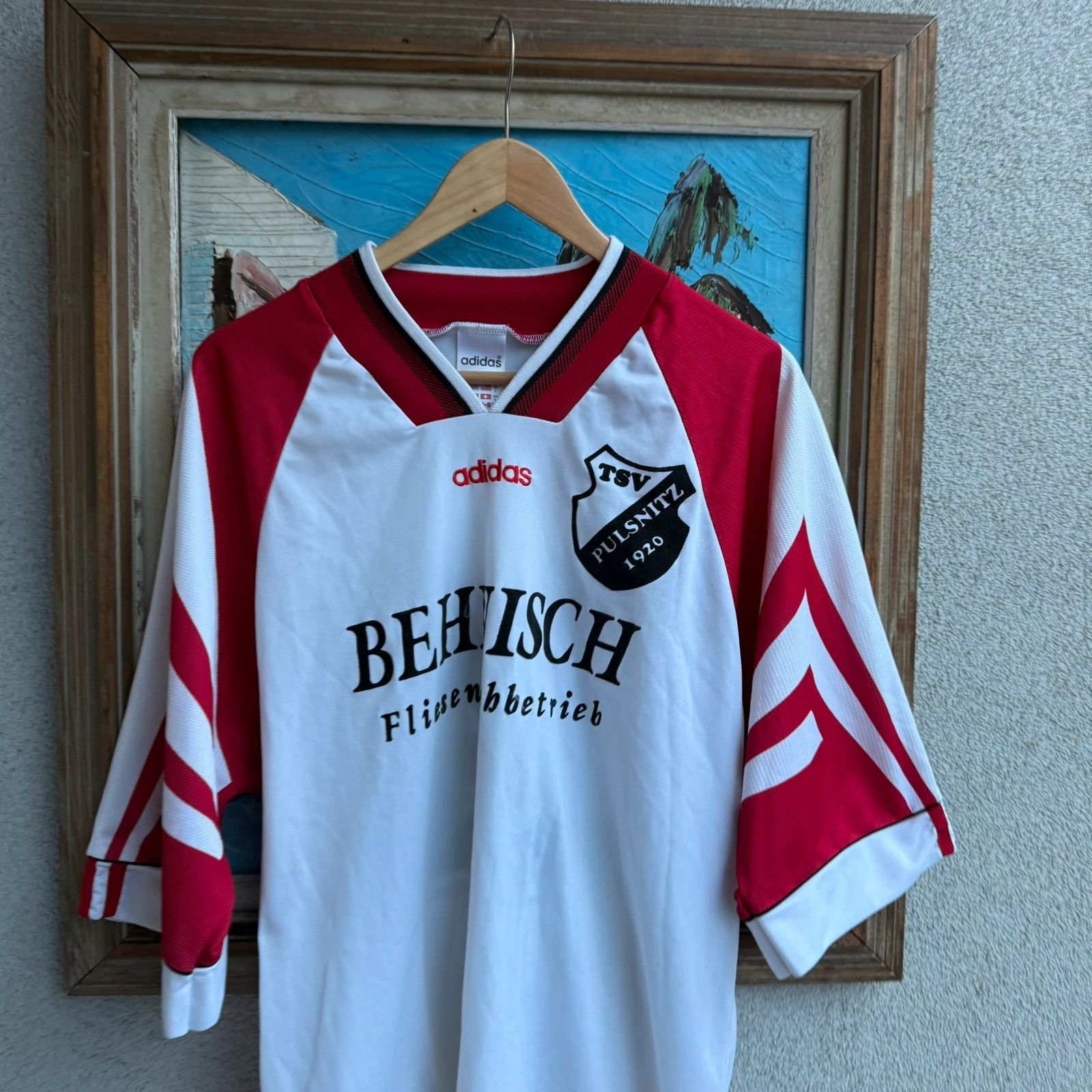 Adidas Adidas Vintage 90s Football Jersey White Red Blokecore Size US L / EU 52-54 / 3 - 3 Thumbnail