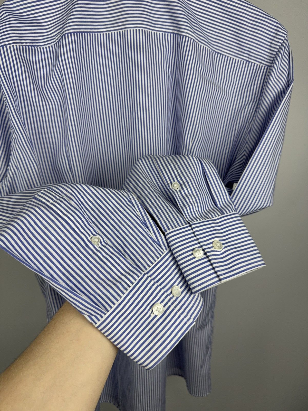 Hugo Boss Luxury 00s Hugo Boss Striped Shirt Blue Slim Fit 42 16.5 L Size US L / EU 52-54 / 3 - 8 Thumbnail