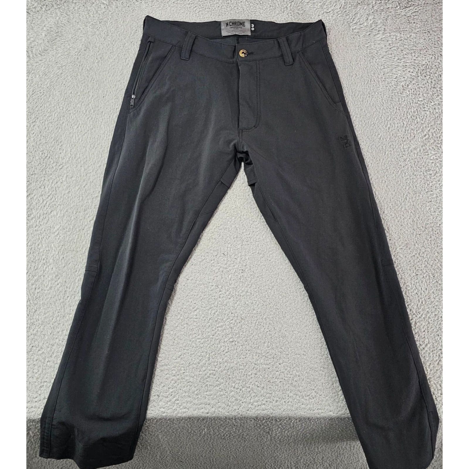 Vintage Chrome Industries Pants Mens 30x26 Nylon Black Chino Casual Streetwear Pants Mens 30 Black Nylon Stretch Pockets Size US 30 / EU 46 - 2 Thumbnail