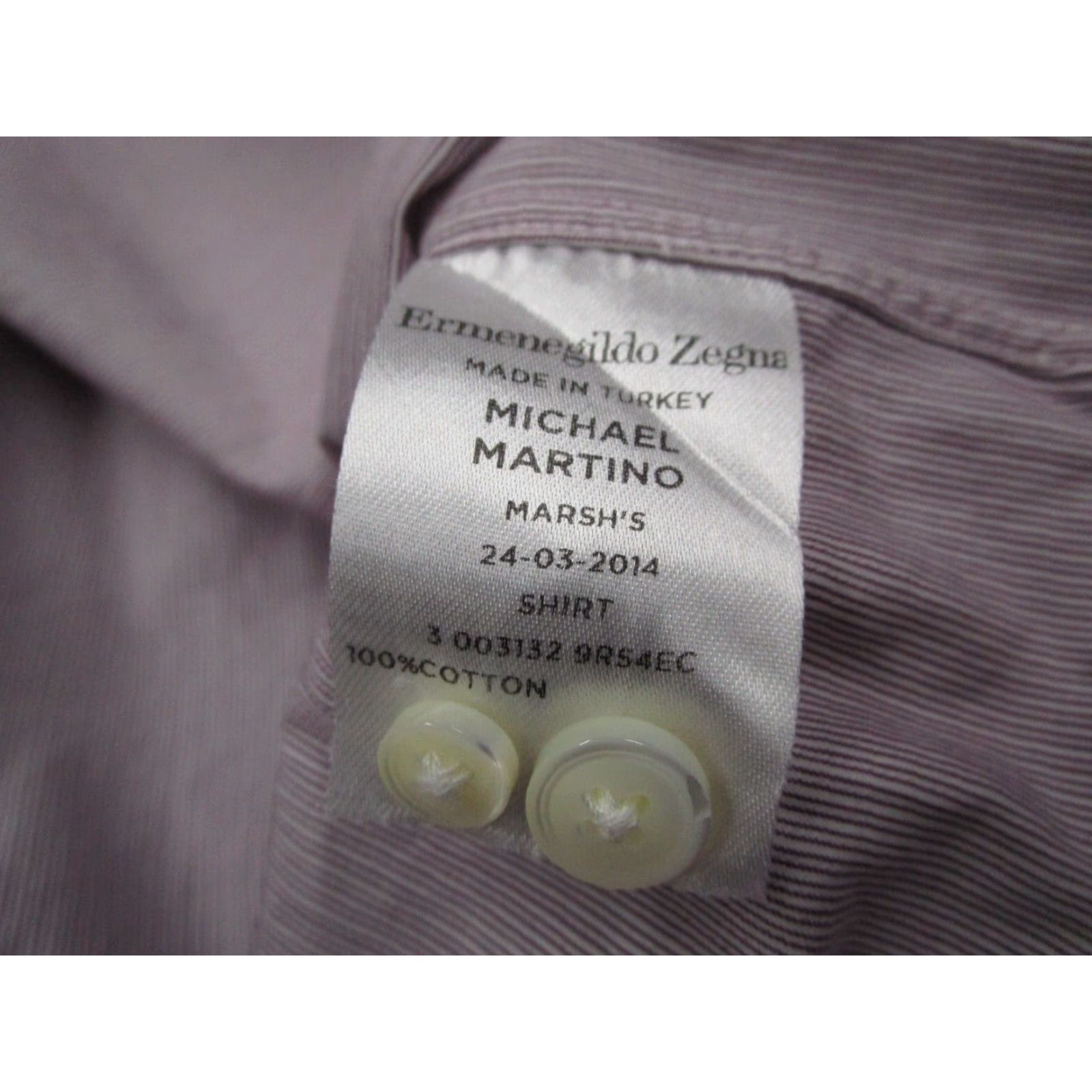 Ermenegildo Zegna Ermenegildo Zegna Mens 42 Red Striped Dress Shirt Long Sleeve Button Down French Cuff Cotton Size 42R - 4 Thumbnail
