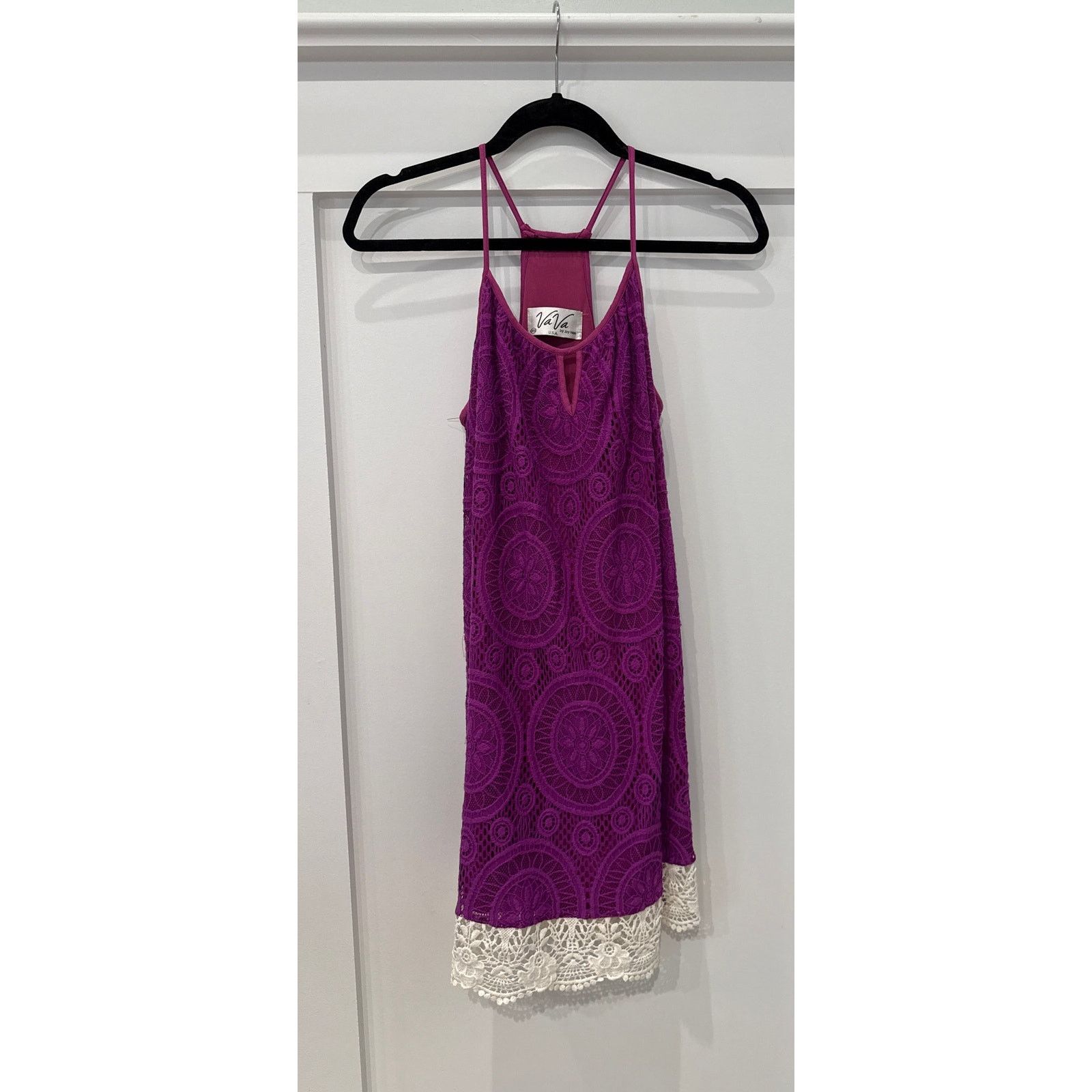 VaVa Vava by Joy Han Purple Lace Racerback Sundress, XS Size XS / US 0-2 / IT 36-38 - 2 Thumbnail