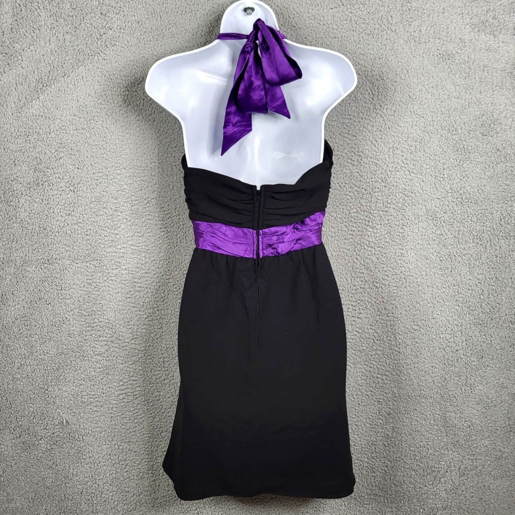 Betsey Johnson Betsey Johnson Women's Dress Halter Neck A-Line Sleeveless Purple Black Size 6 - Polyester, Solid, Casual, Vintage No (Adult Women) Size M / US 6-8 / IT 42-44 - 2 Thumbnail