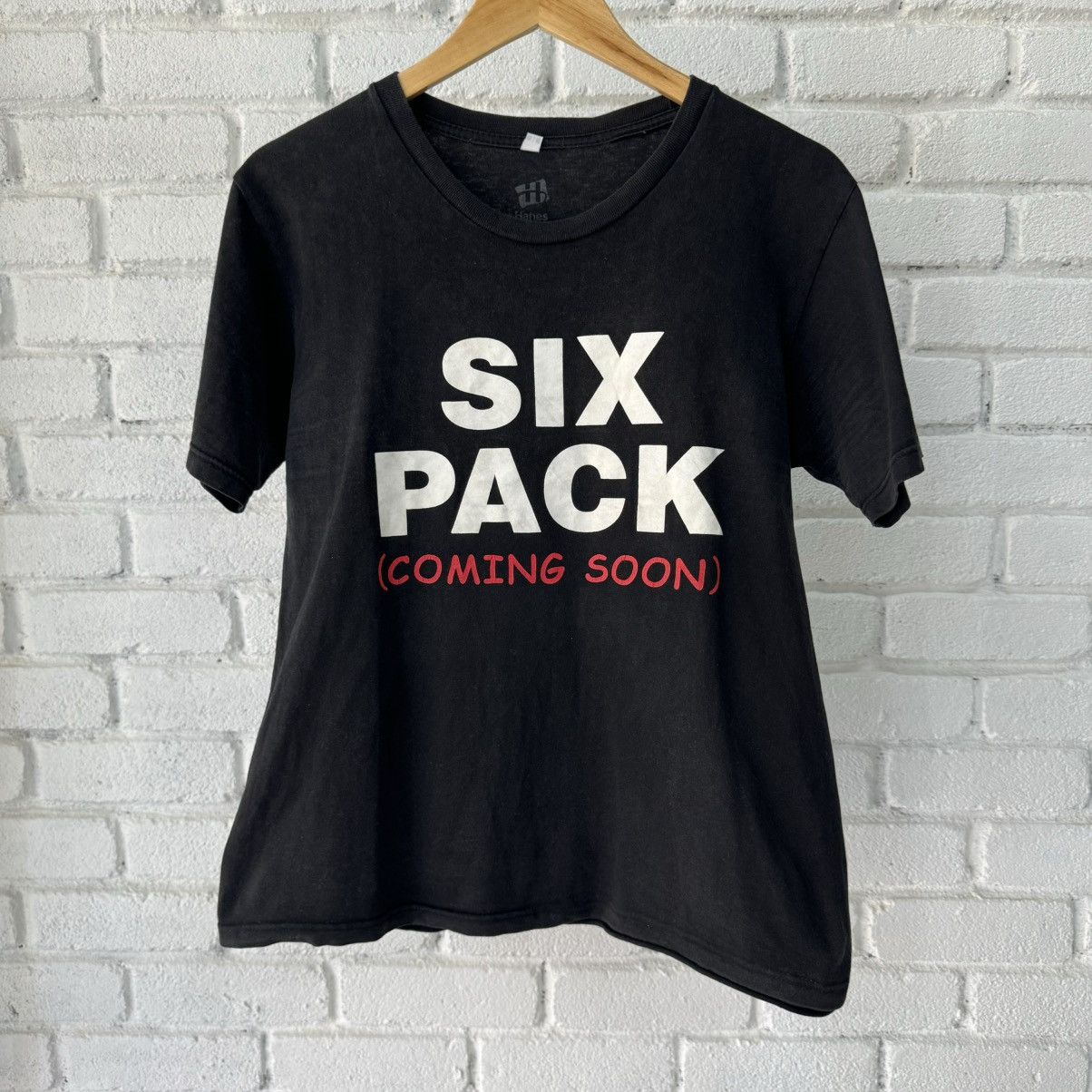 image of Humor x Vintage Six Pack Coming Soon Tee in Black, Men's (Size Medium)