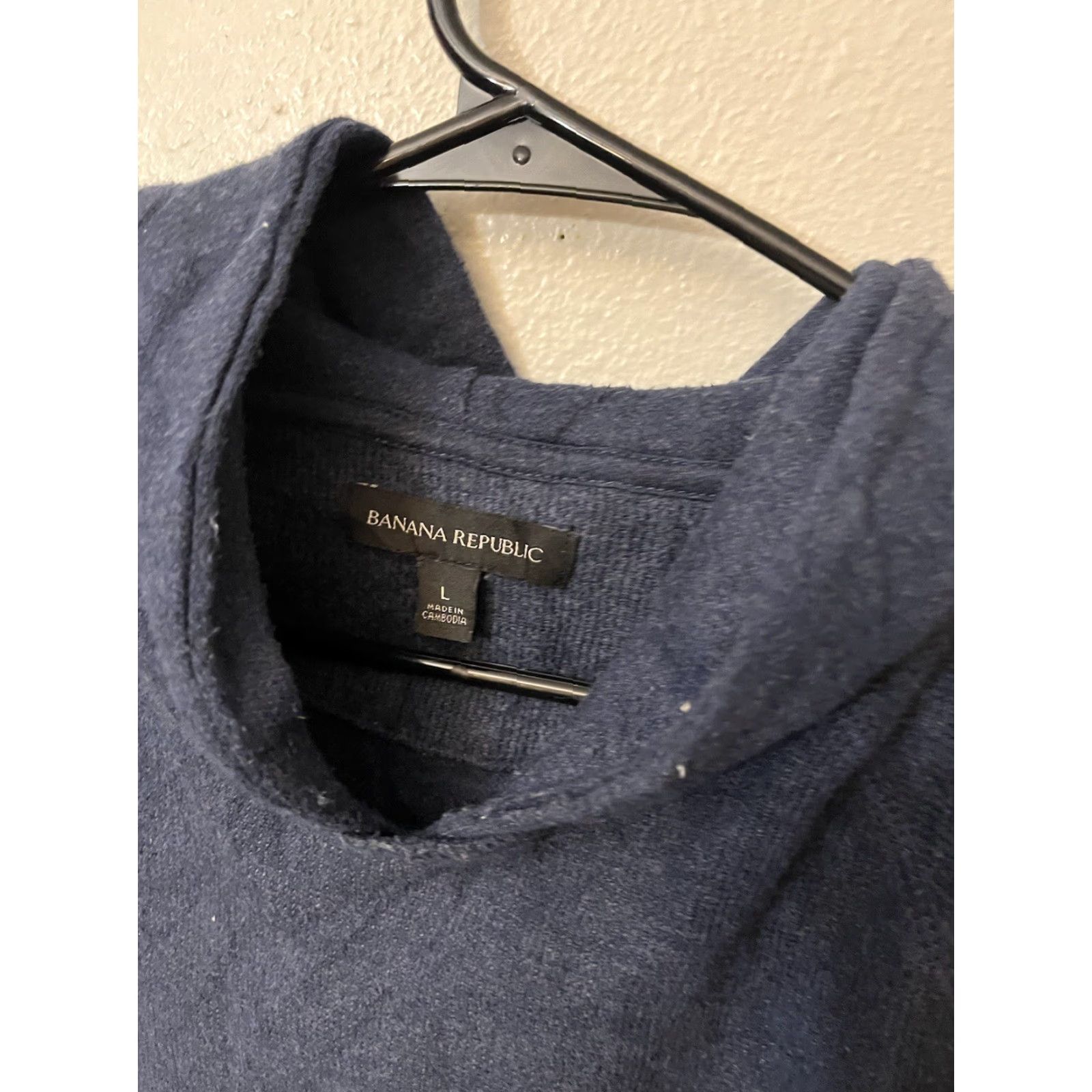 Banana Republic Banana Republic Hoodie Pullover Hooded Pocket Fleece Navy Blue Large L Men’s Casual Activewear Knit Sweatshirt Size L / US 10 / IT 46 - 3 Thumbnail