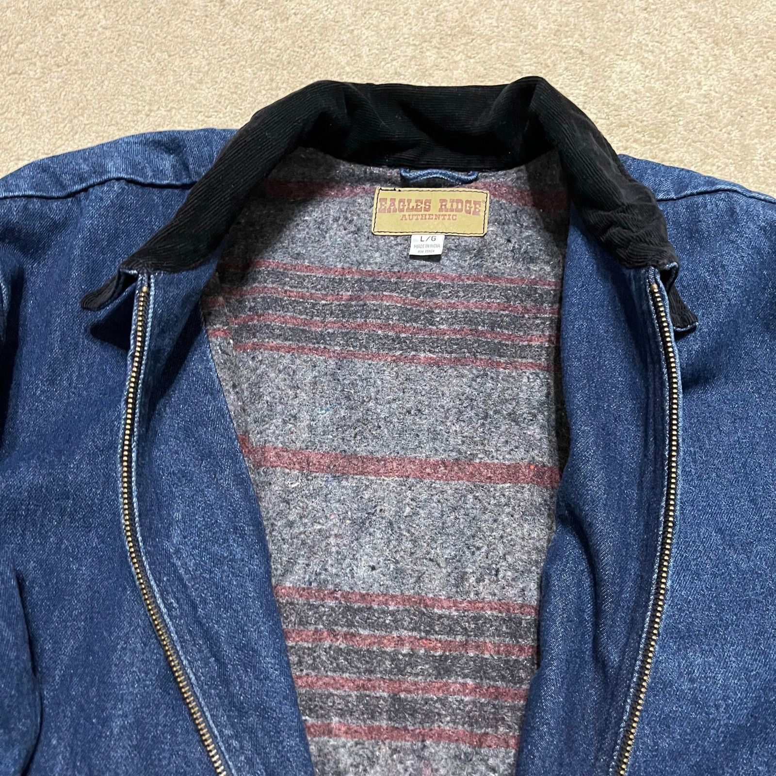 Other Vintage Eagles Ridge Blanket Lined Denim Bomber Jacket Large Size US L / EU 52-54 / 3 - 3 Thumbnail