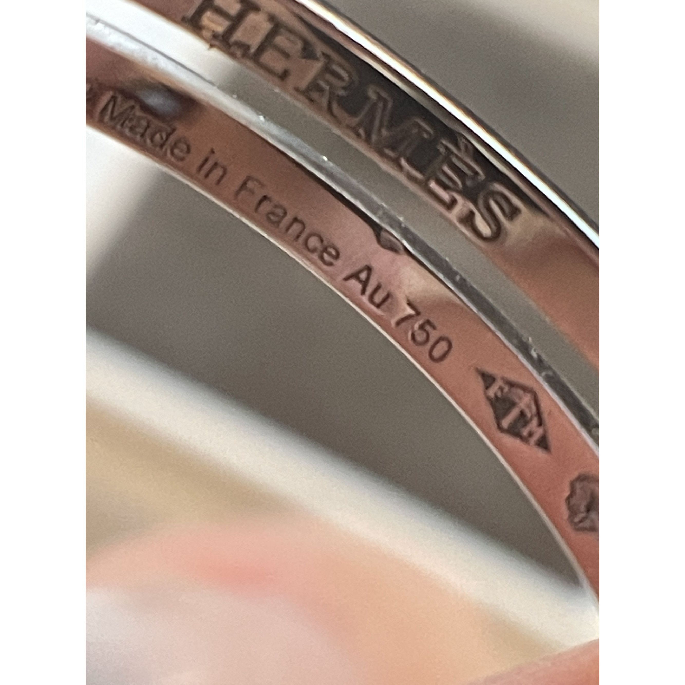 Hermes Hermès White Gold Double Band Ring With Diamond Accents Size Size ONE SIZE - 10 Thumbnail