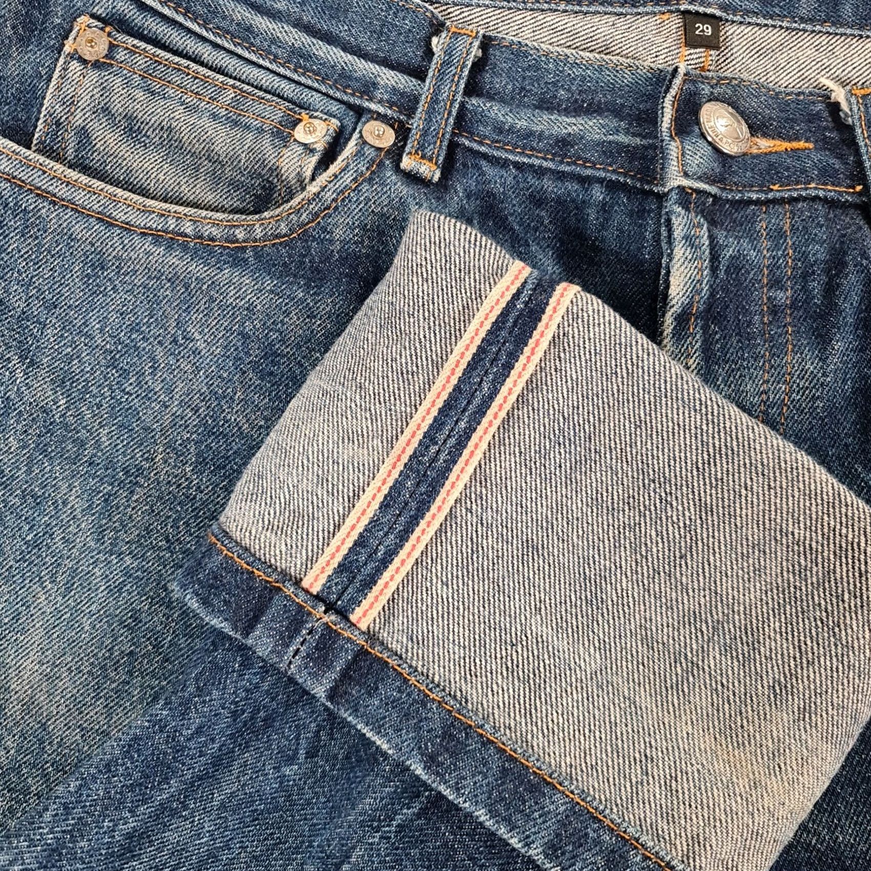 A.P.C. VINTAGE APC Jeans Blue W29 L32 Selvedge Petit Standard Denim Straight Leg Mens Size US 29 - 2 Thumbnail