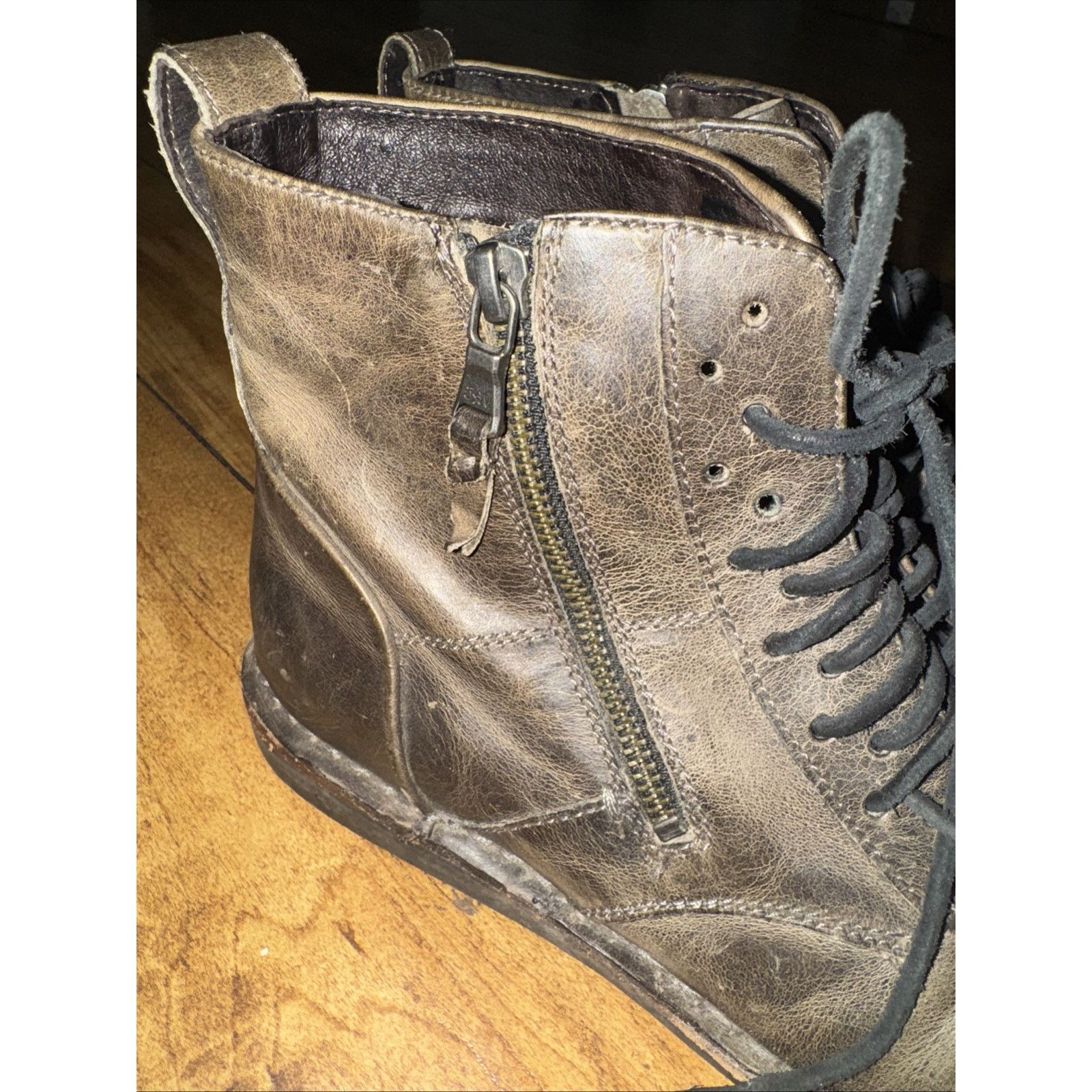 John Varvatos × Vintage John Varvantos USA Brown Leather Side Zip Ankle Boots 10.5 Size US 10.5 / EU 43-44 - 5 Thumbnail