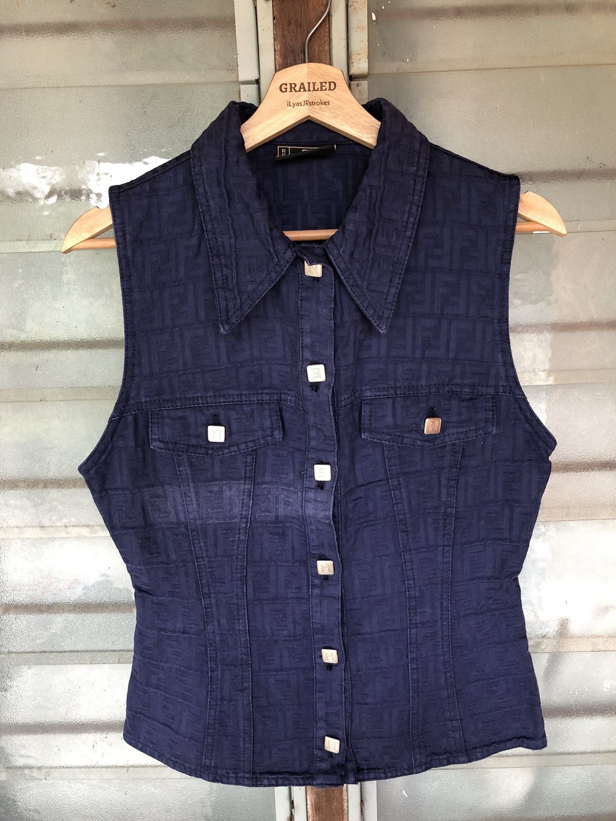 Fendi Fendi Monogram Denim Vest Size US S / EU 44-46 / 1 - 2 Thumbnail