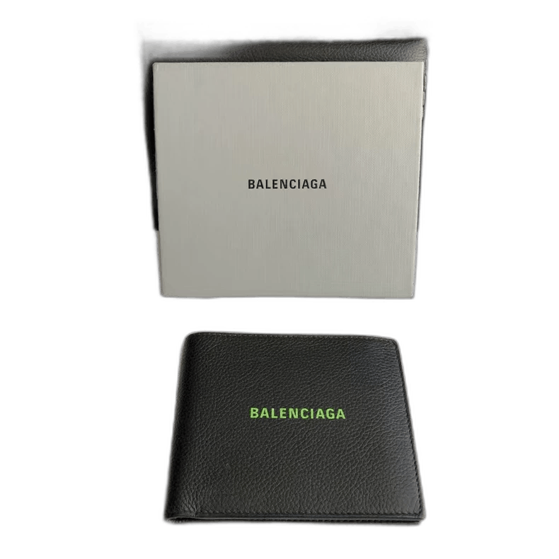 Balenciaga Classic Black Green Logo Wallet-2506