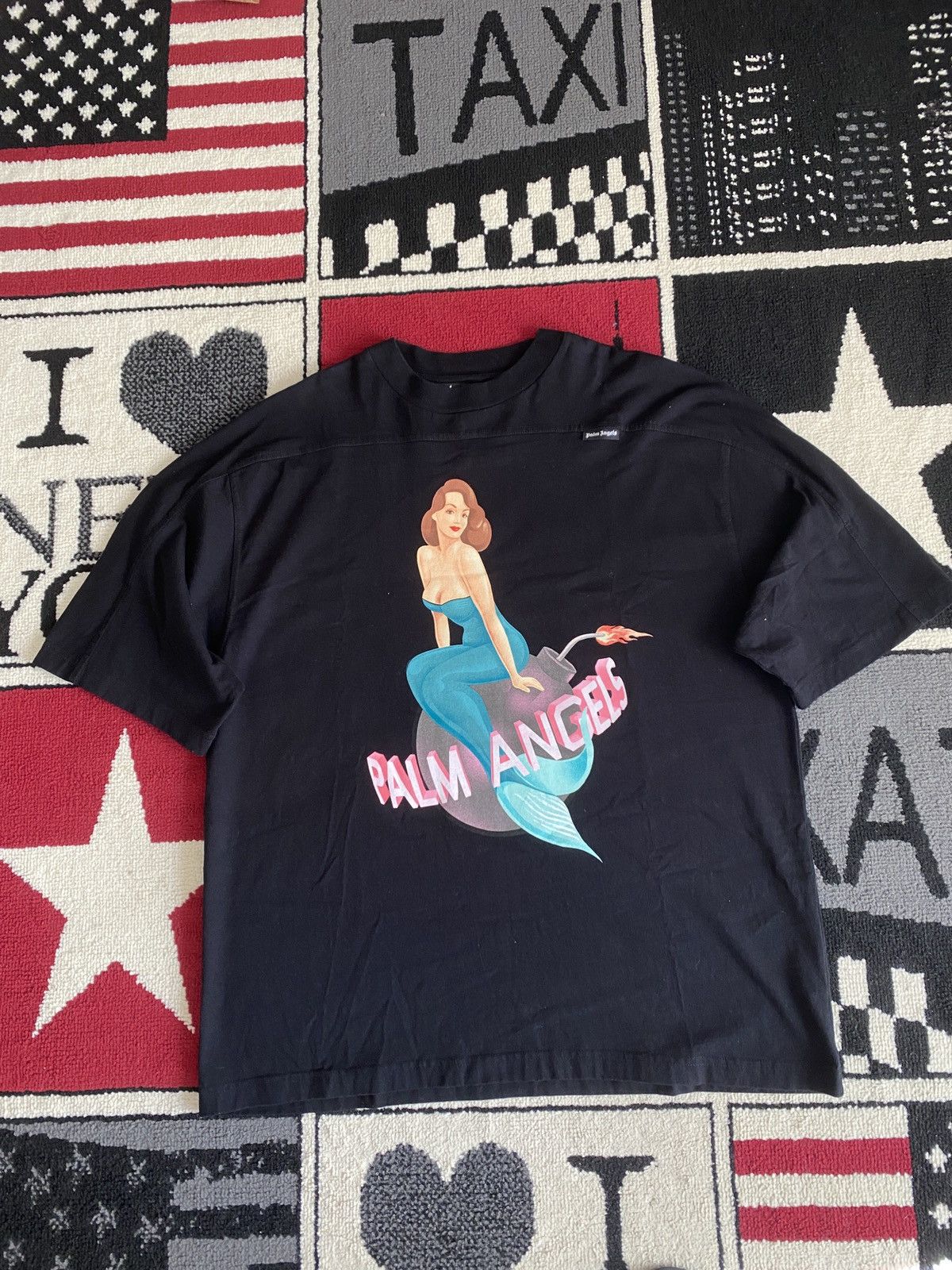 Palm Angels Palm angels mermaid bomb tee black oversize Size US M / EU 48-50 / 2 - 1 Thumbnail