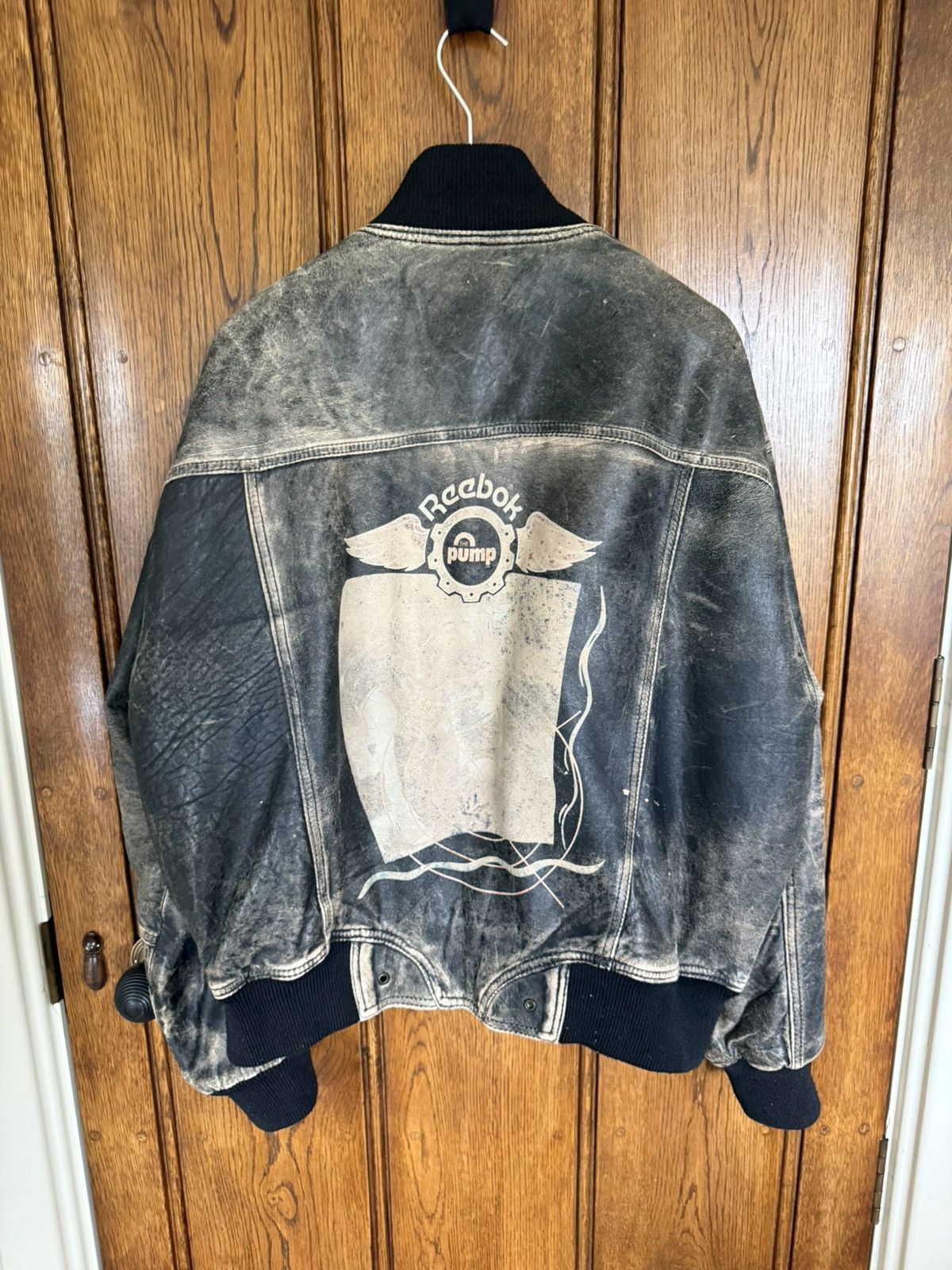 Reebok Reebok pump vintage 90’s rare leather bomber jacket logo L Size US L / EU 52-54 / 3 - 16 Thumbnail