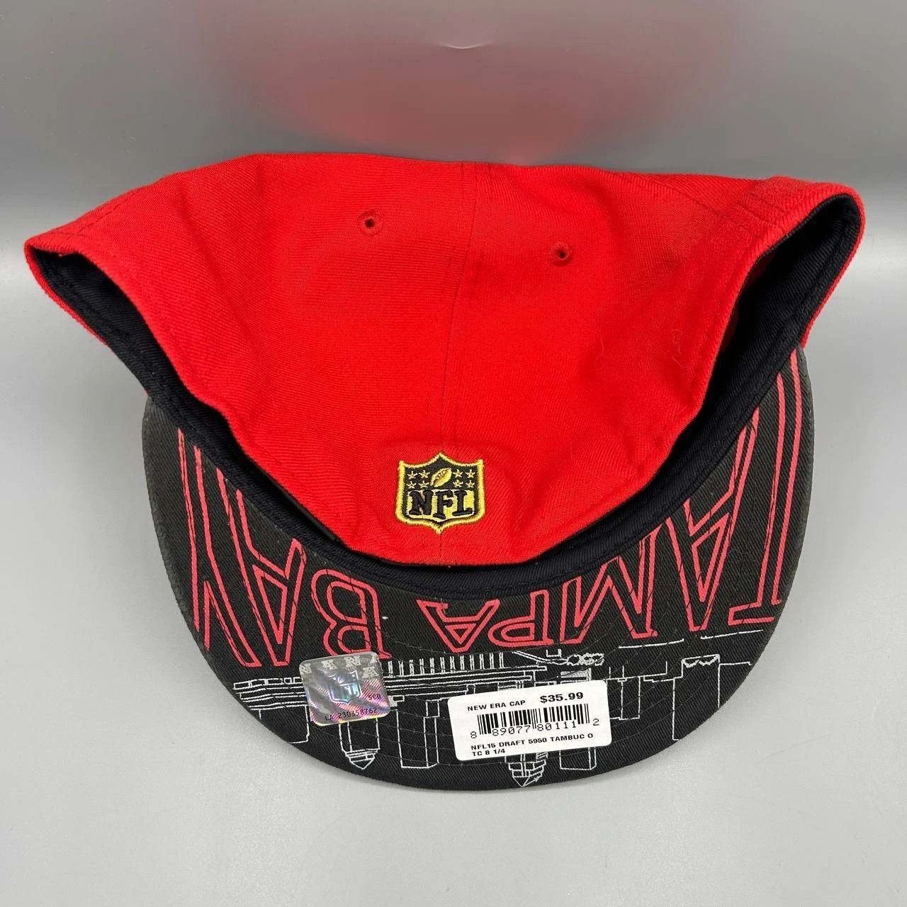 New Era Tampa Bay Buccaneers Hat Men 8 1/4 Red NFL Fitted Cap Size ONE SIZE - 6 Thumbnail