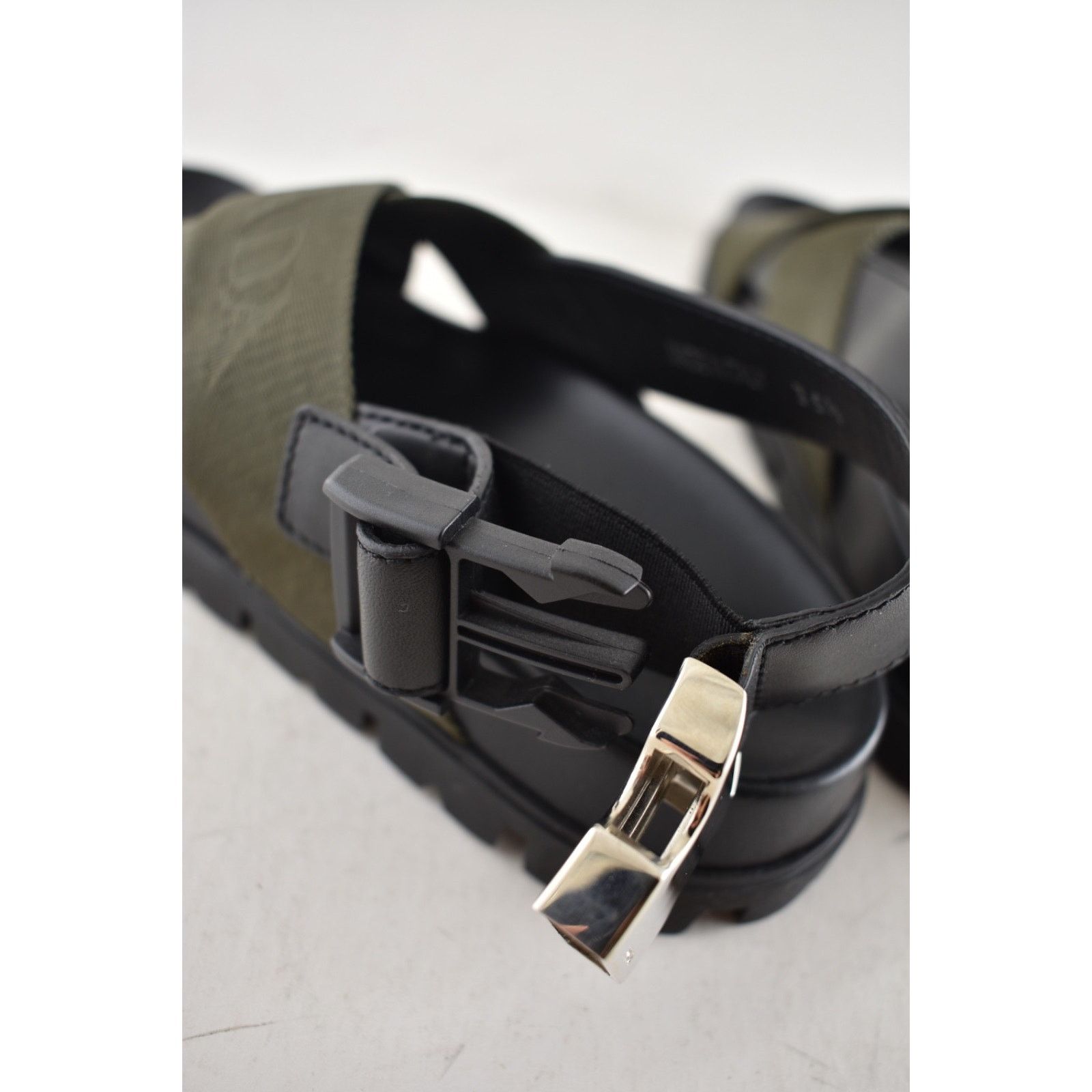 Prada Prada Montana Nastro Criss Cross Strap Buckle Green Black Size US 5.5 / IT 35.5 - 15 Thumbnail