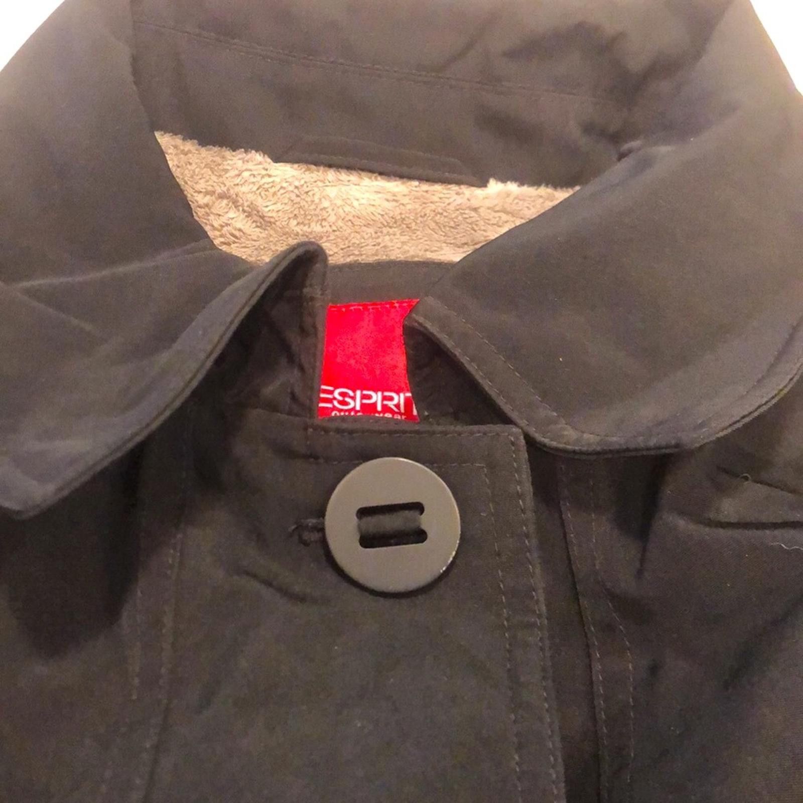 Esprit Vintage Esprit Black Coat pockets collar retro 80's SZ XL Size M / US 6-8 / IT 42-44 - 3 Thumbnail