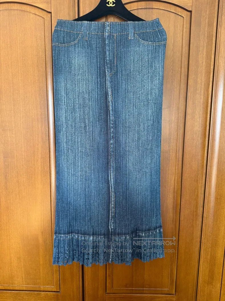 Issey Miyake Issey Miyake size:5 Denim Midi Skirt Size 31" - 1 Thumbnail