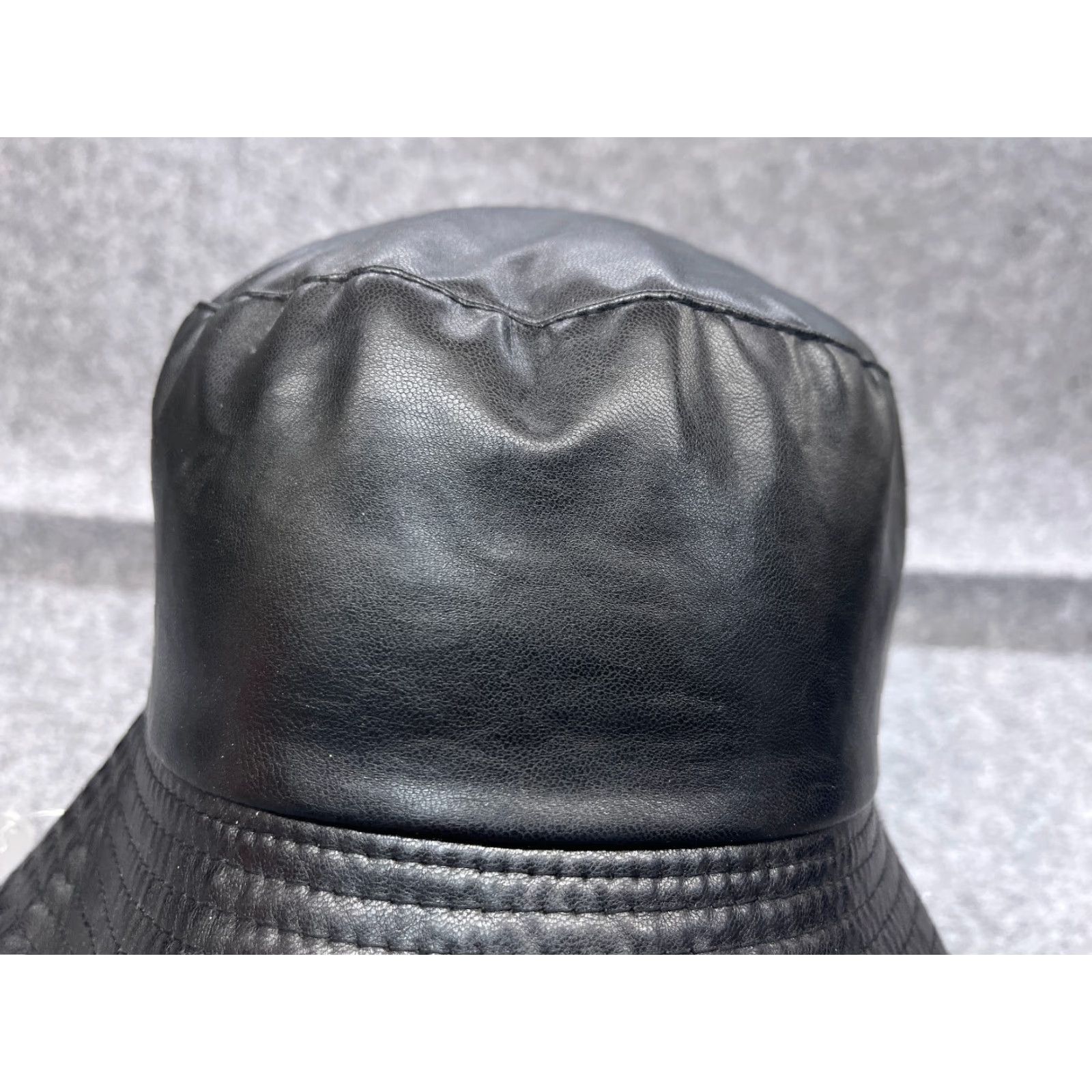 Vintage Momentum Brands Bucket Hat Unisex Adults One Size Black PU Blend Leather Hat Size ONE SIZE - 2 Thumbnail