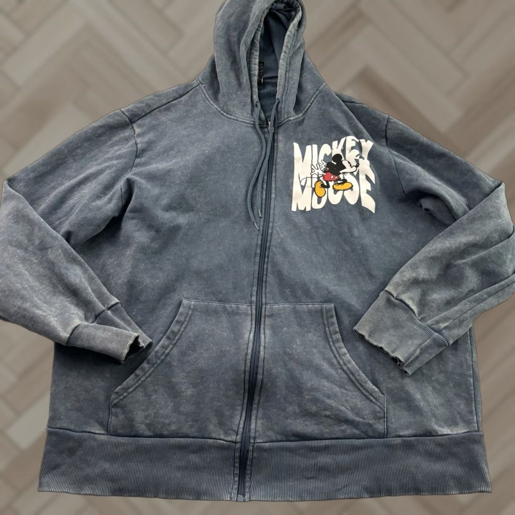 Disney Disney Mickey Mouse Full Zip Hooded Sweatshirt Men XL Blue Size US XL / EU 56 / 4 - 1 Thumbnail