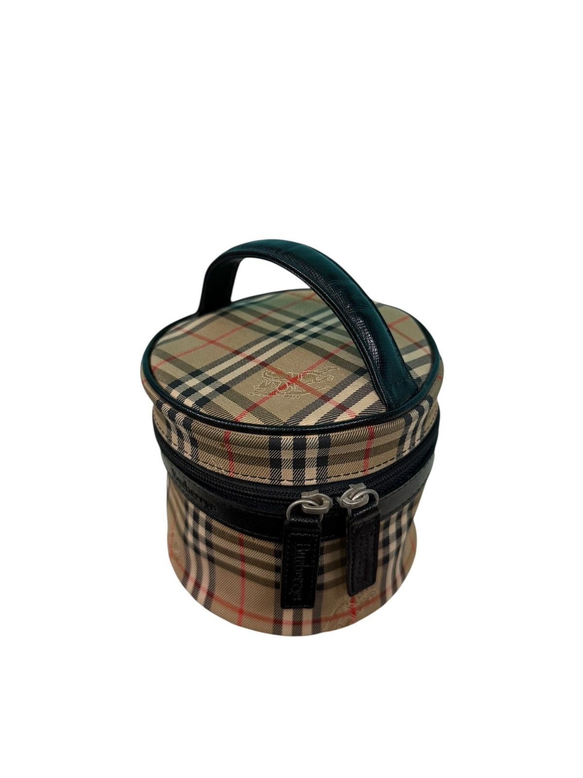 Burberry Prorsum VINTAGE BURBERRYS HAYMARKET CANVAS ROUND MINI VANITY BAG Size ONE SIZE - 4 Thumbnail