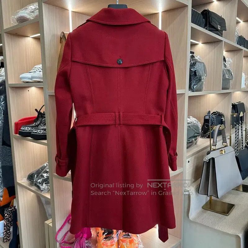Burberry Burberry Red Cashmere Coat for Women. Size L / US 10 / IT 46 - 2 Thumbnail