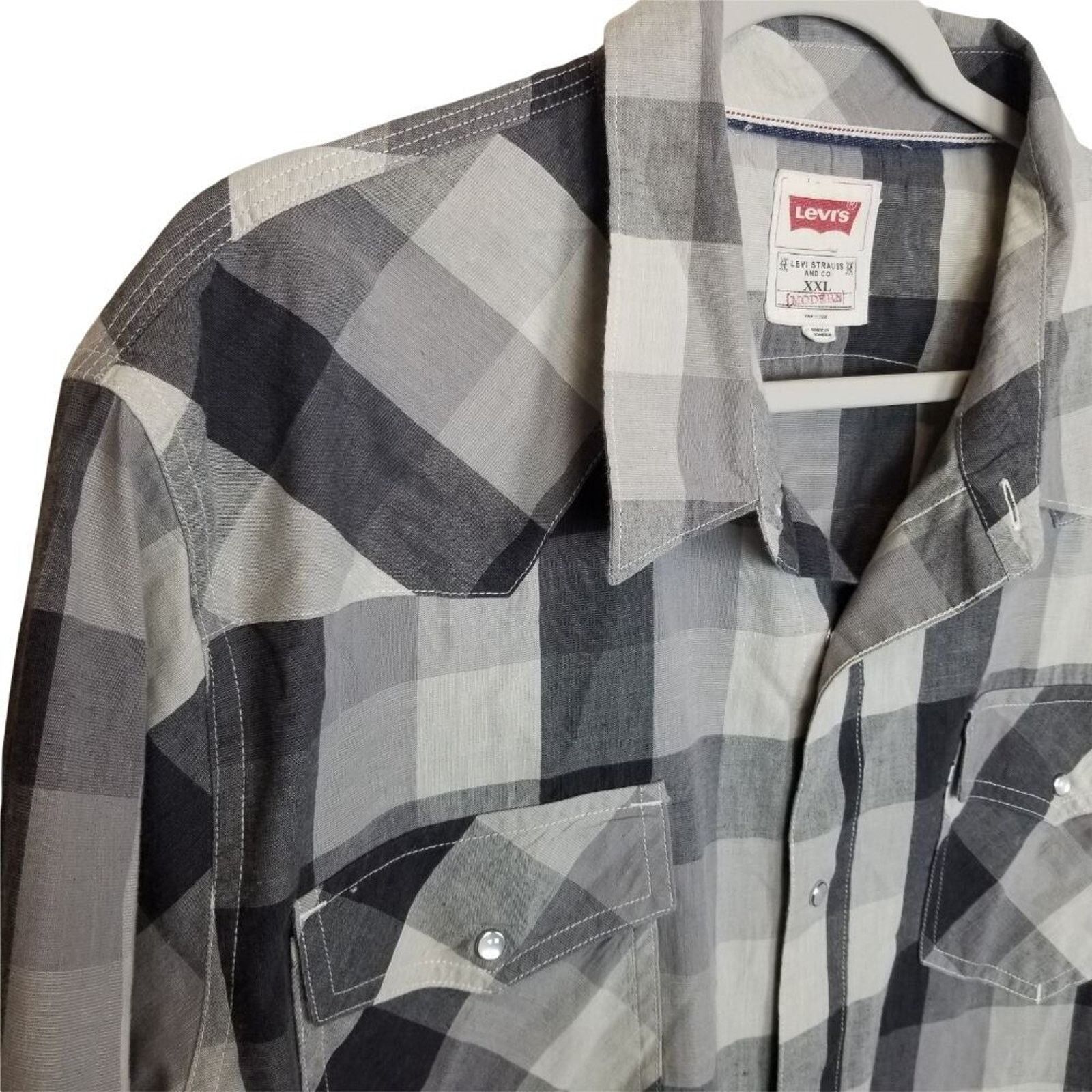 Levi's Levis Mens Check Western Shirt Pearl Snap Size XXL Cowboy Size US XXL / EU 58 / 5 - 5 Thumbnail