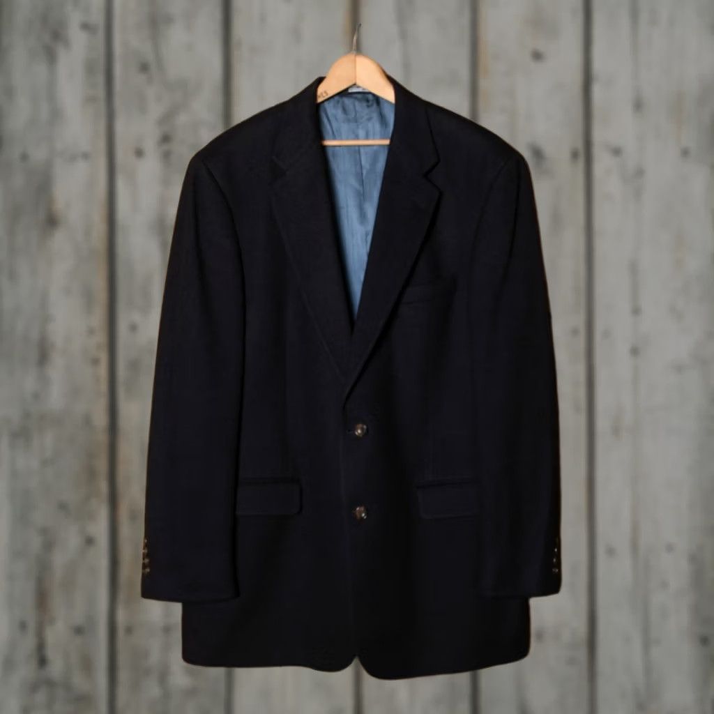 Joseph JOSEPH & LYMAN Navy Blue 100% Cashmere 2-Button Blazer Sz. 42L Mens Blazer Jacket Long Solid Vintage 42L Blue Cashmere Navy 2-Button Blazer Mens Size 42R - 1 Thumbnail