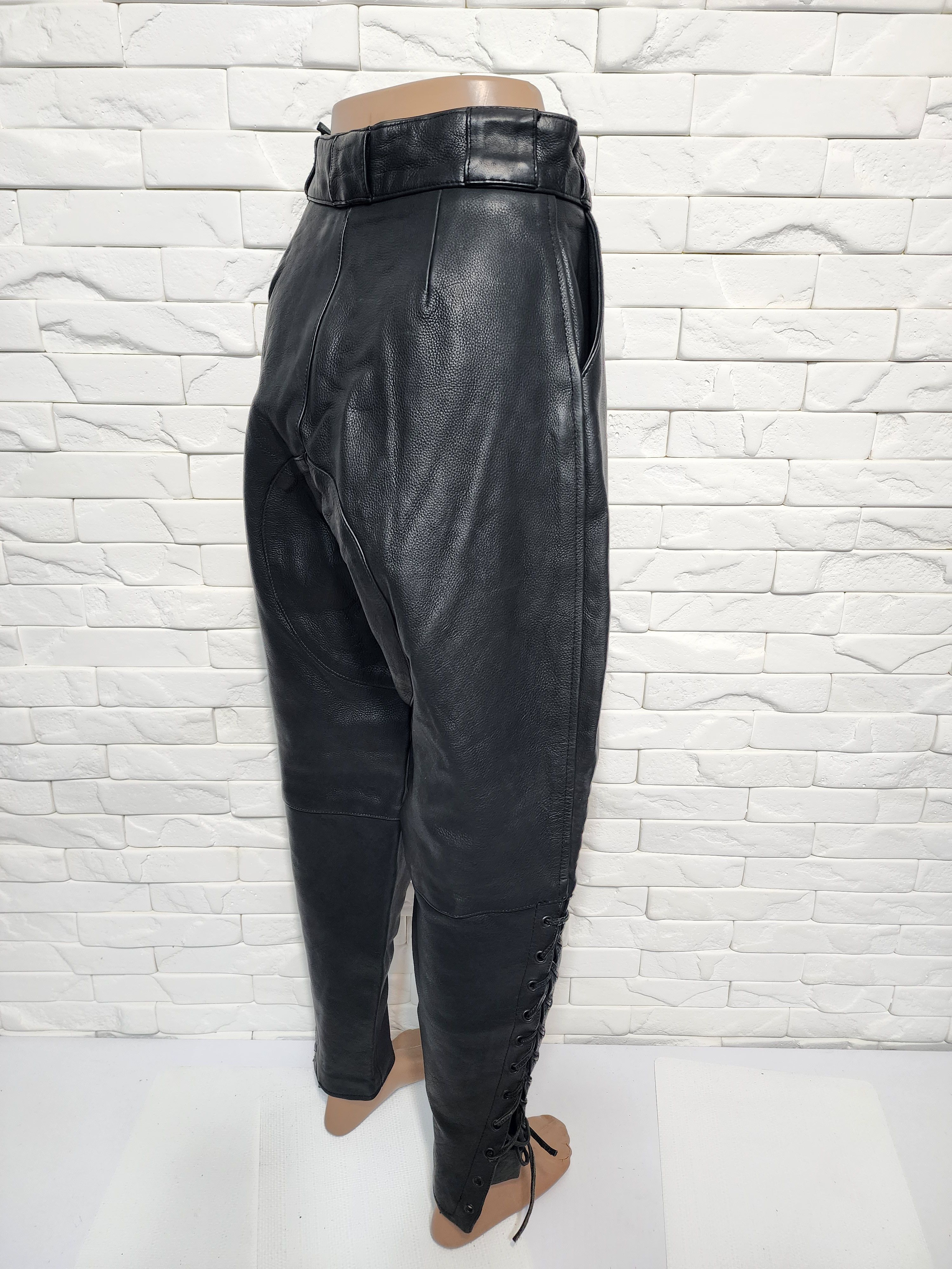 Genuine Leather Women's black leather pants. Size 25" / US 0 / IT 36 - 6 Thumbnail