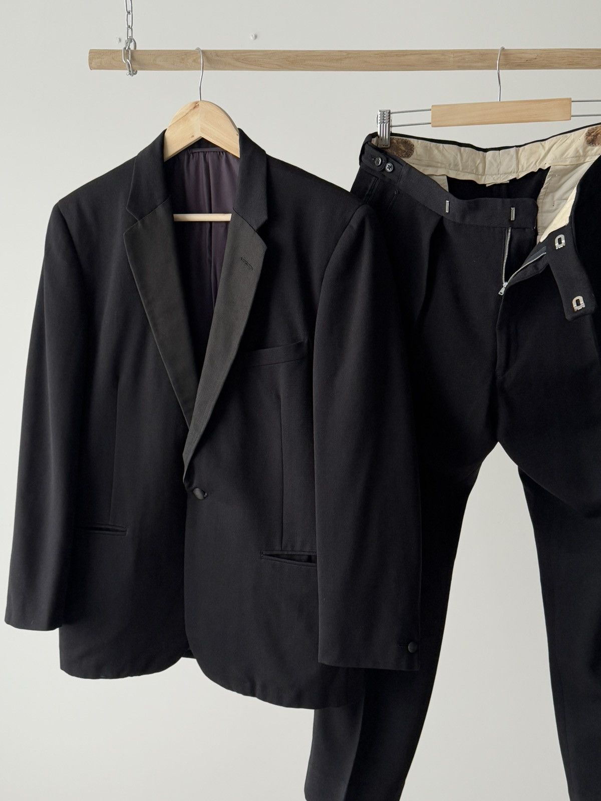 DAKS × Vintage 1940s Daks by Simpson Tailored Tuxedo Two Piece Wool Suit Size 38S - 3 Thumbnail