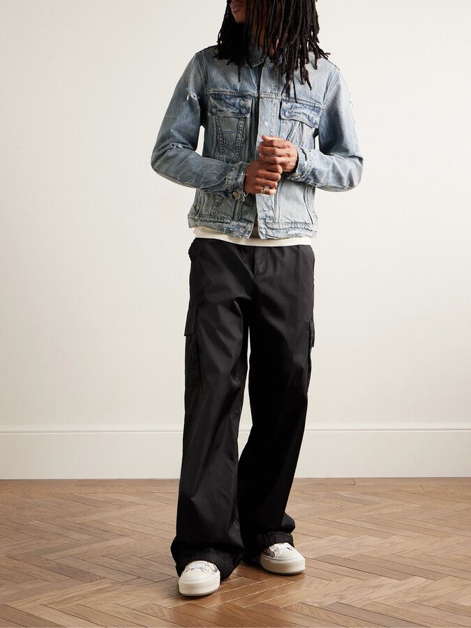 Amiri o1w1db11224 Slim-Fit Distressed Denim Trucker Jacket Blue Size US S / EU 44-46 / 1 - 2 Thumbnail