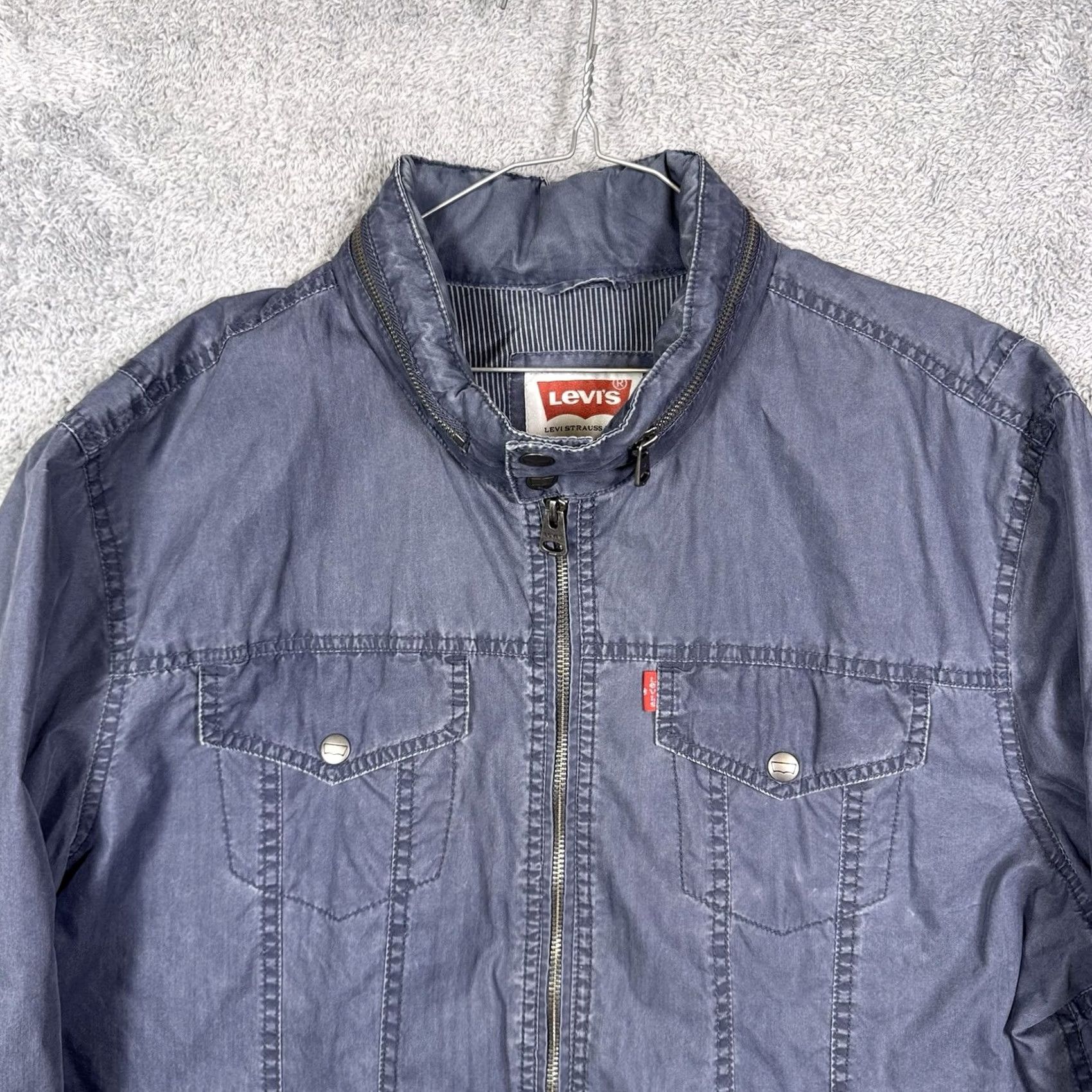 Levi's Levi's Trucker Jacket Men XL Field Chore Canvas Full Zip Stow Hood Hickory Stripe Size US XL / EU 56 / 4 - 5 Thumbnail