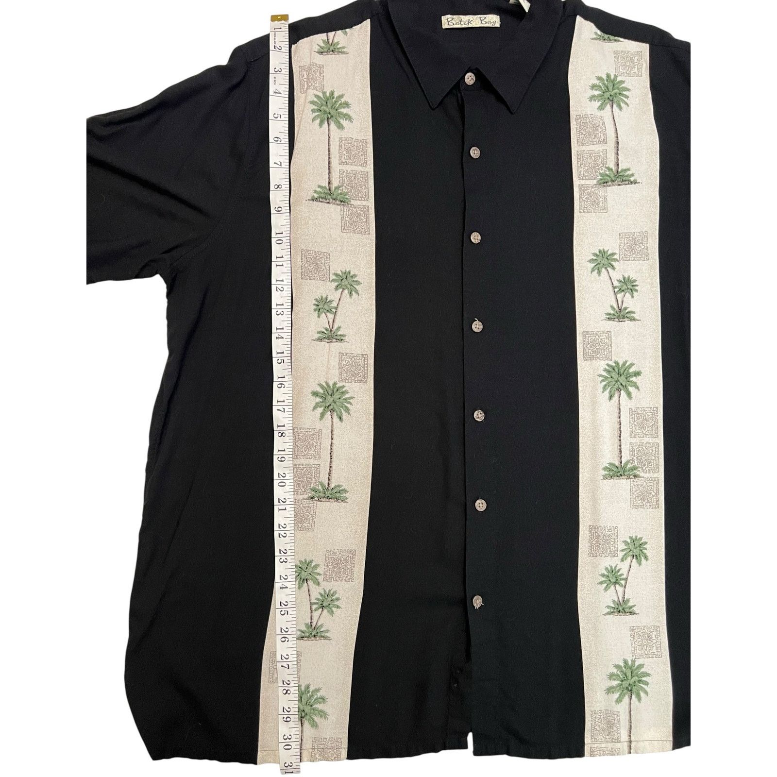 Batik Bay Batik Bay XXL Mens Hawaiian Shirt Black Rayon Palm Button Up Size US XXL / EU 58 / 5 - 9 Thumbnail