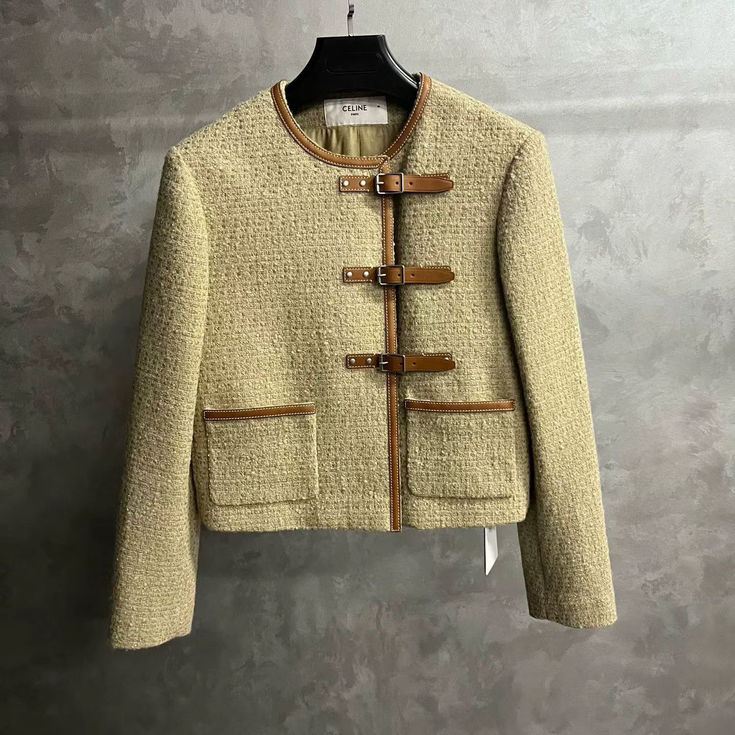 Celine Celine Beige Woven Bouclé Tweed Jacket Size XS / US 0-2 / IT 36-38 - 1 Thumbnail