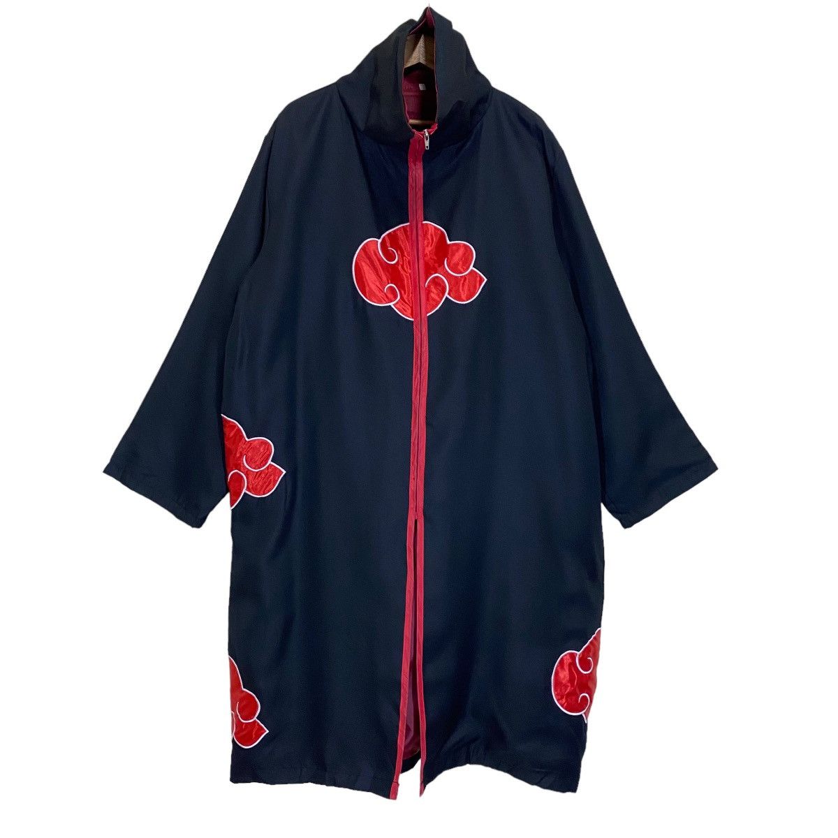 image of Anima Naruto Akatsuki Cloak Cosplay Costume Jacket Coat Anime in Black, Men's (Size XL)