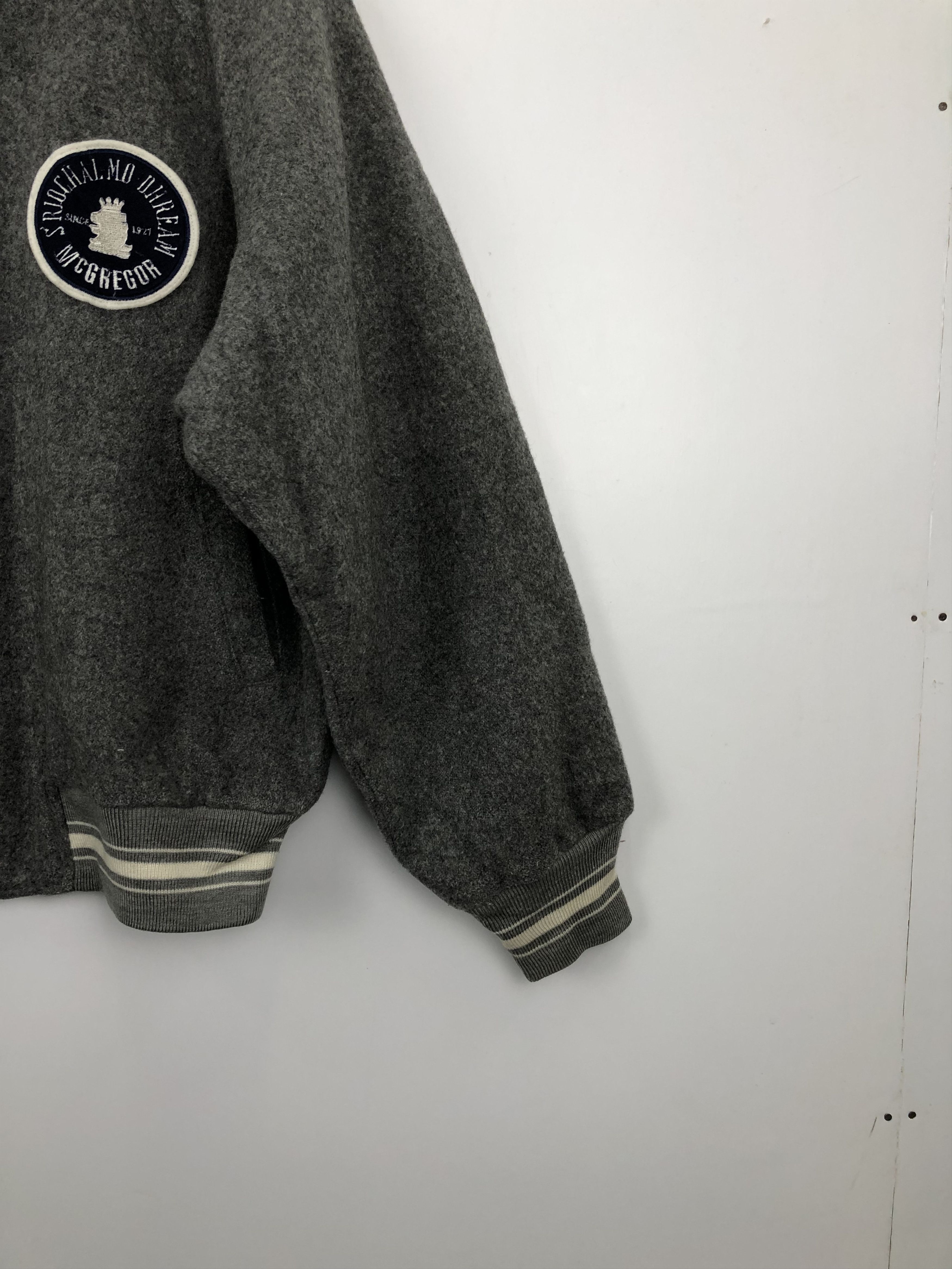 McGregor Vintage 90s Mcgregor Wool Varsity Jacket Gray V0366 Size US M / EU 48-50 / 2 - 6 Thumbnail