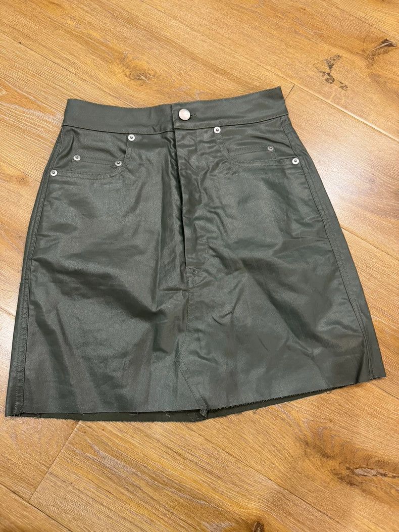 Rick Owens Green Coated Mini Skirt- DMC