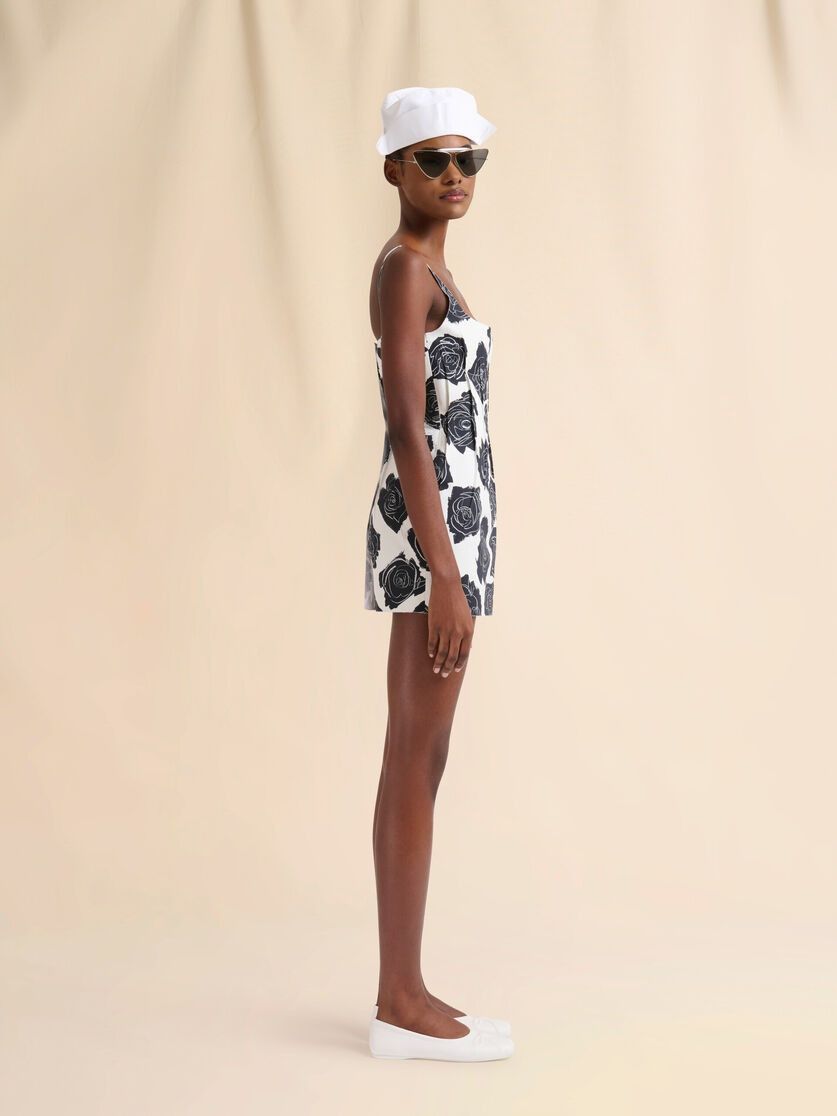 Marni o1f1d3z0326 Bonded Poplin Mini Dress in White/Black Size XL / US 12-14 / IT 48-50 - 6 Thumbnail