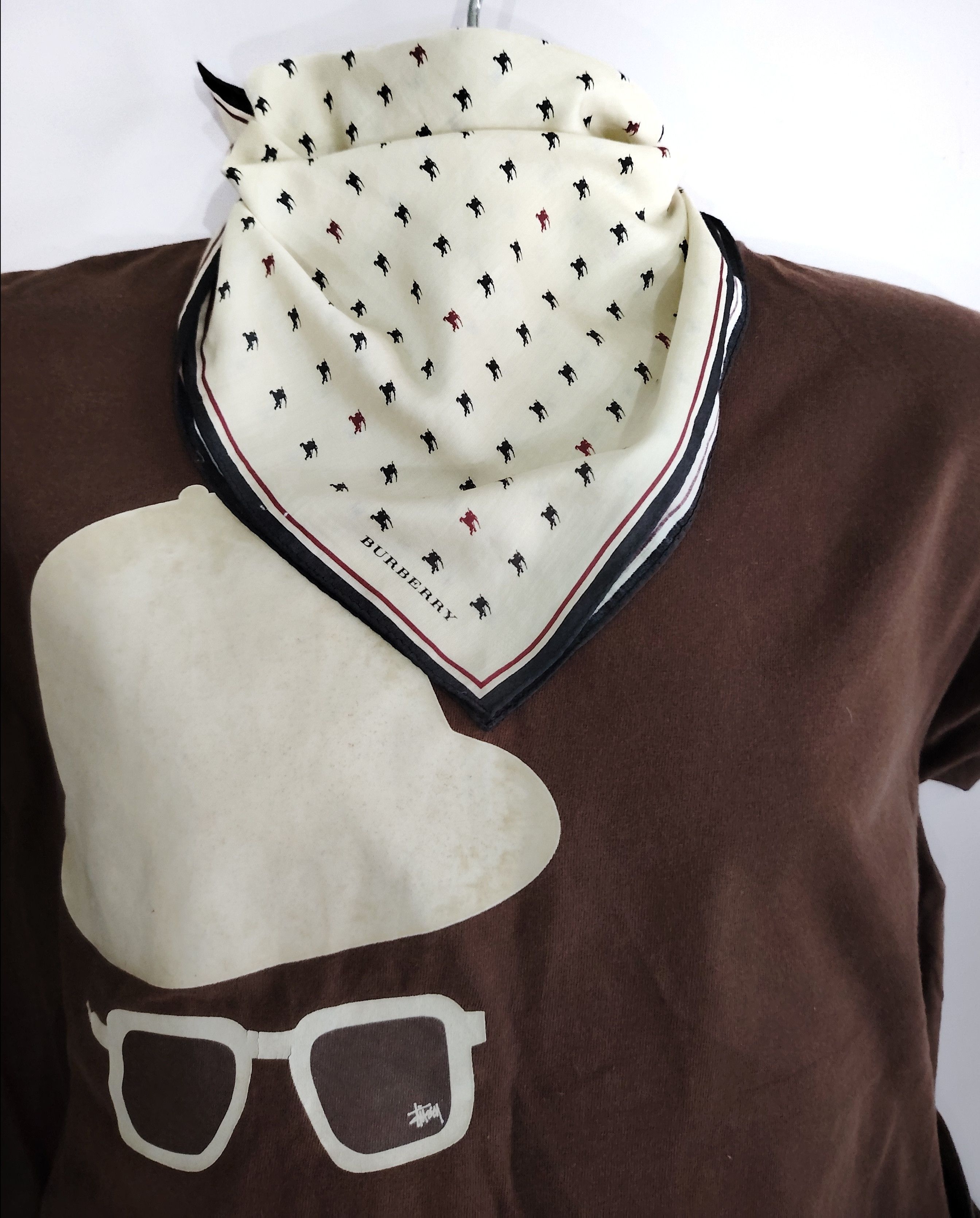 Burberry × Vintage Burberry Scarf Handkerchief Neckerchief Bandana Size ONE SIZE - 3 Thumbnail