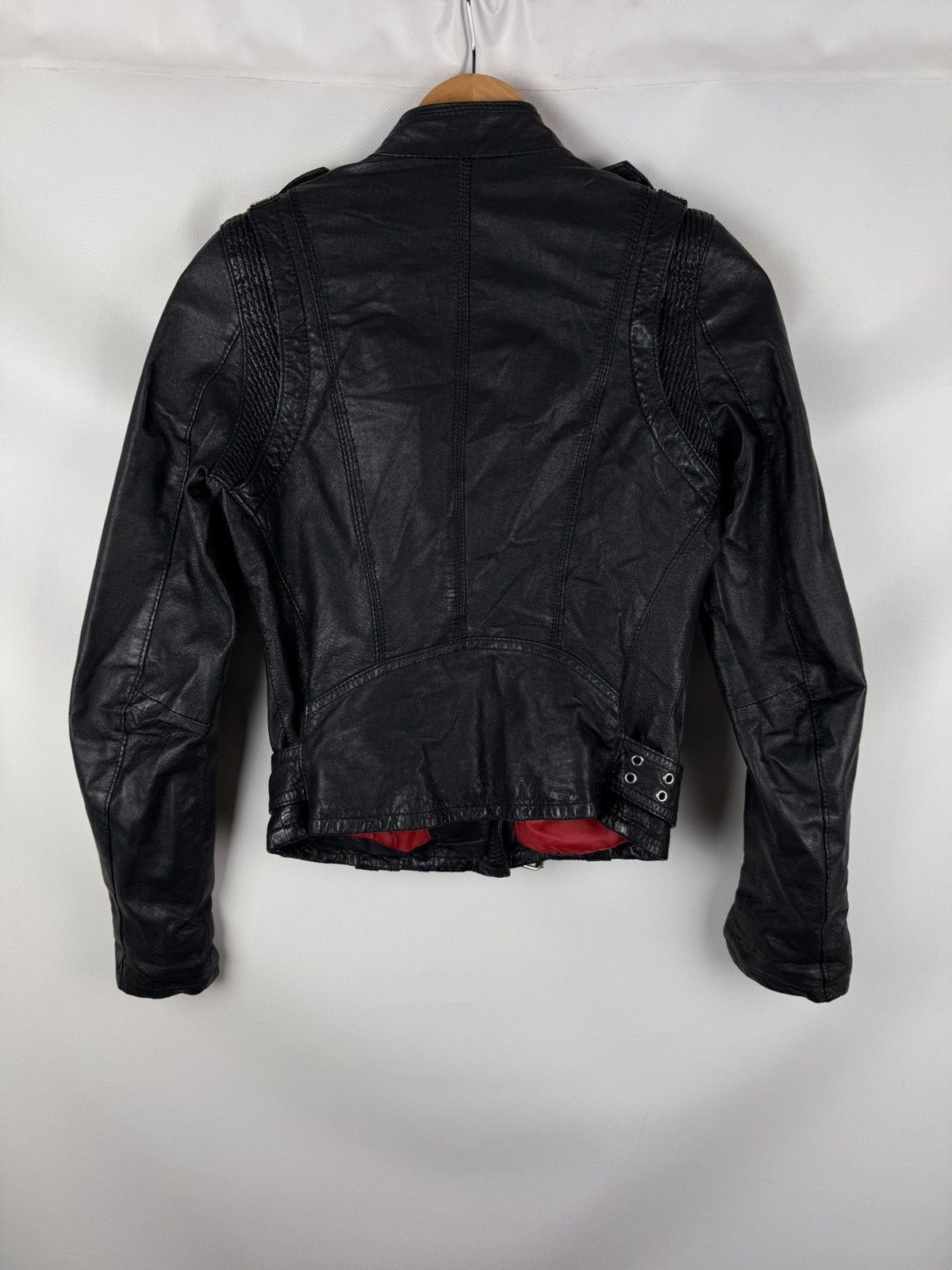JOFAMA Jofama By Kenza Ladies Gothic Leather Biker Jacket Size 34 Size XS / US 0-2 / IT 36-38 - 19 Thumbnail