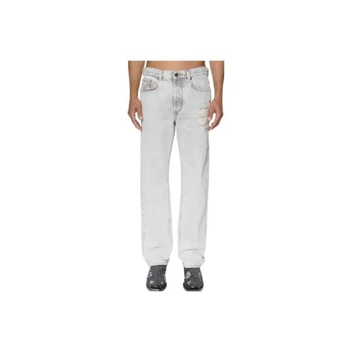 Diesel Men's Grey Loose Fit Distressed Jeans 0079