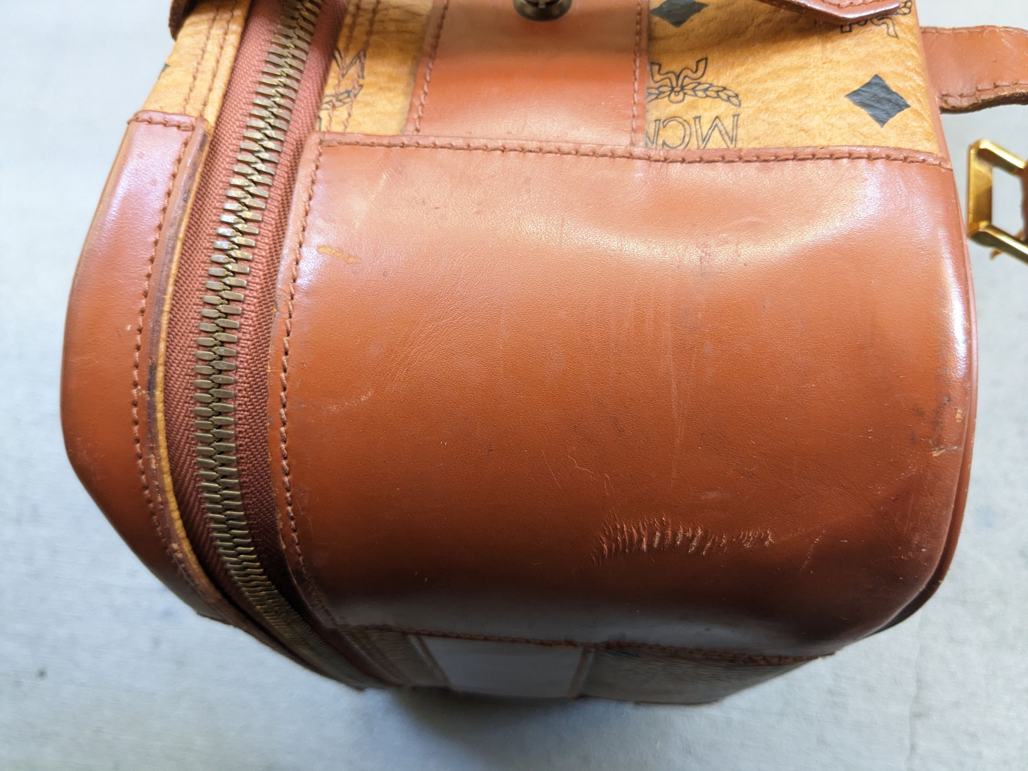 MCM MCM Travel Bag Brown Leather Monogram Cognac Vintage Size ONE SIZE - 18 Thumbnail