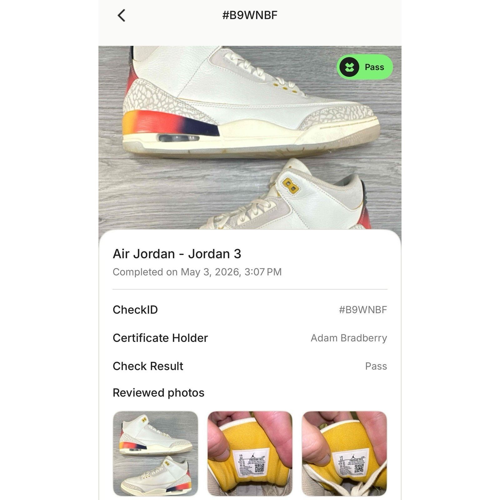 J Balvin × Jordan Brand Jordan 3 Retro x J. Balvin Medellin Sunset - Size 12 Size US 12 / EU 45 - 10 Thumbnail