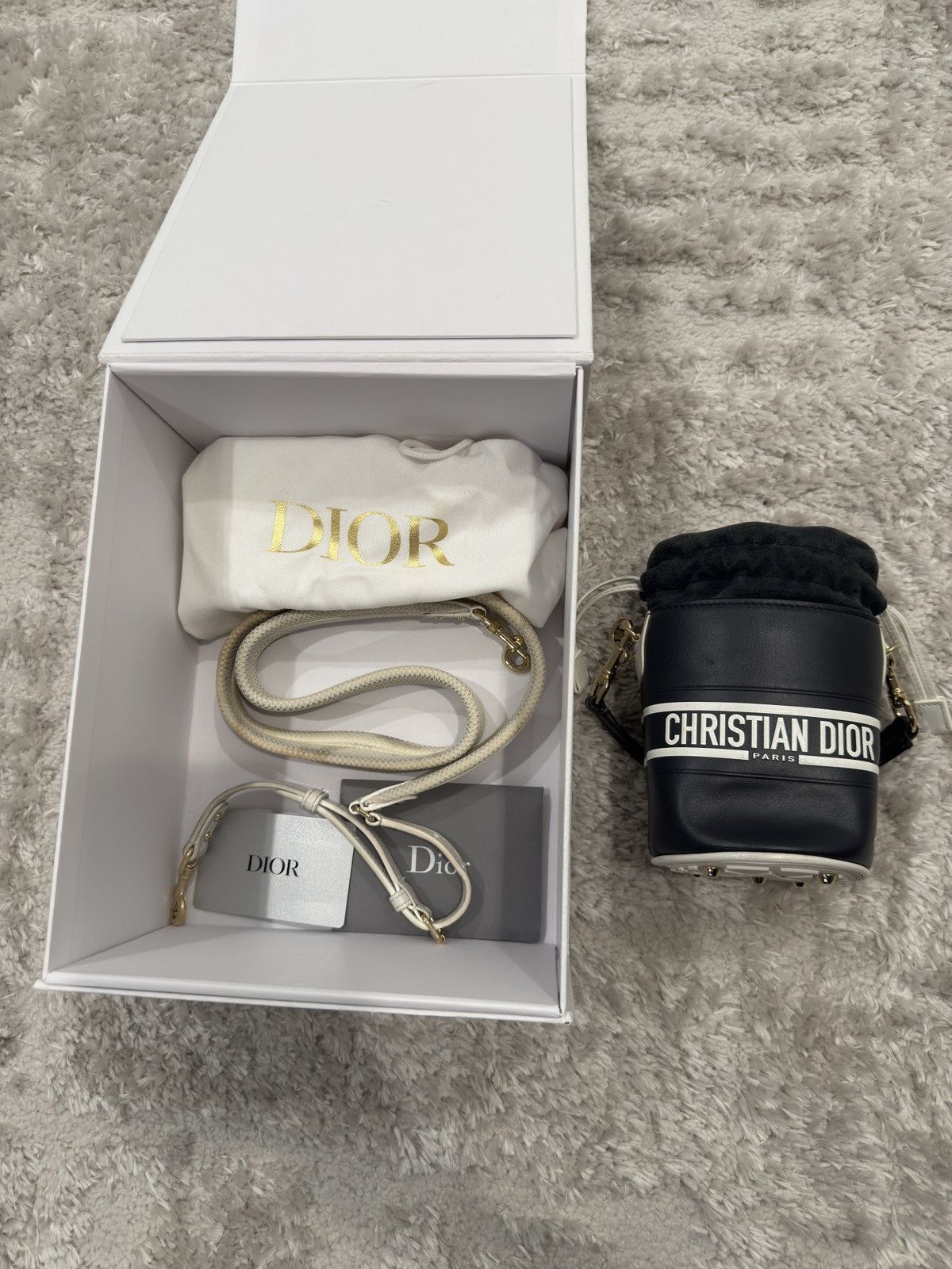 Dior Christian Dior Paris Logo Mini Bucket Drawstring Bag Size ONE SIZE - 4 Thumbnail