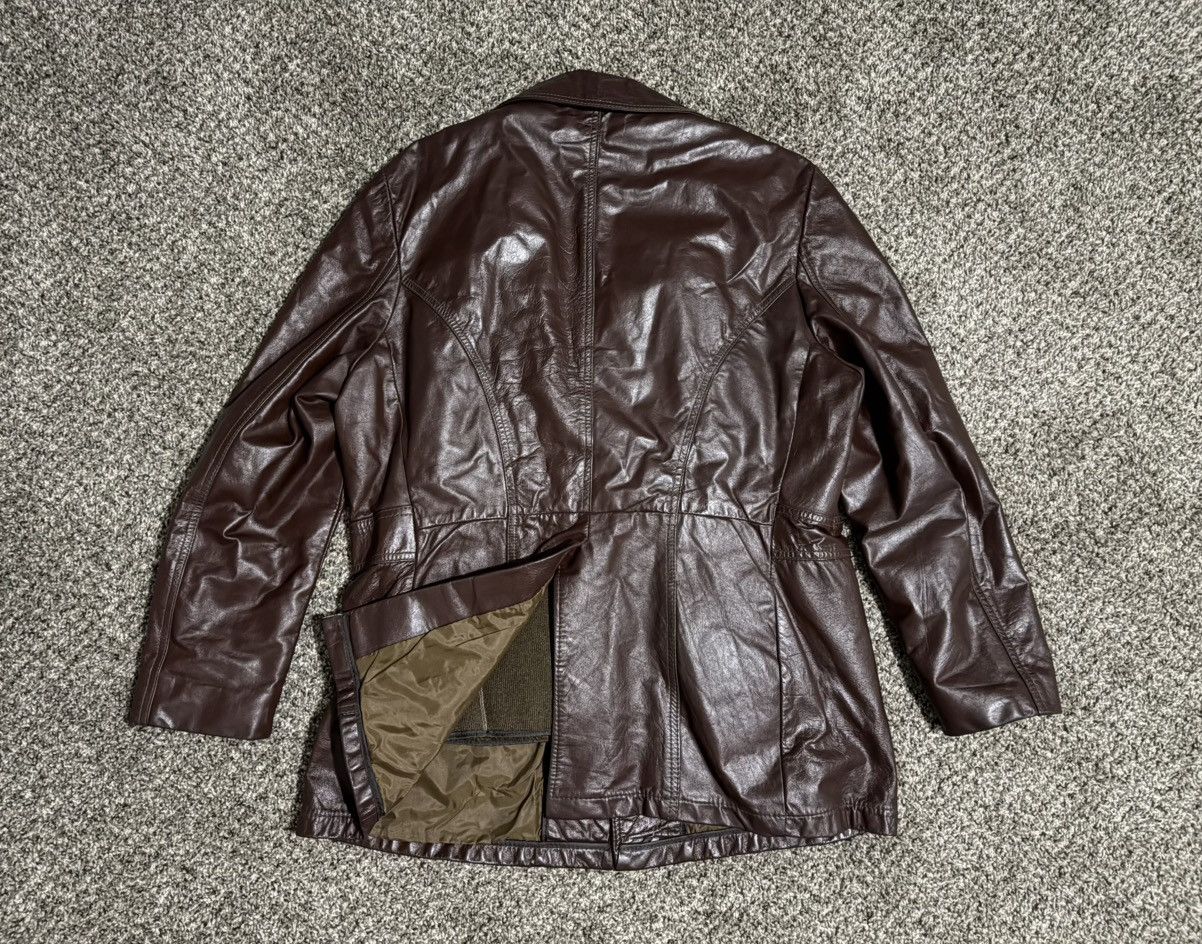 Vintage Vintage Gino Leathers Genuine Brown Leather Coat Size US M / EU 48-50 / 2 - 2 Thumbnail