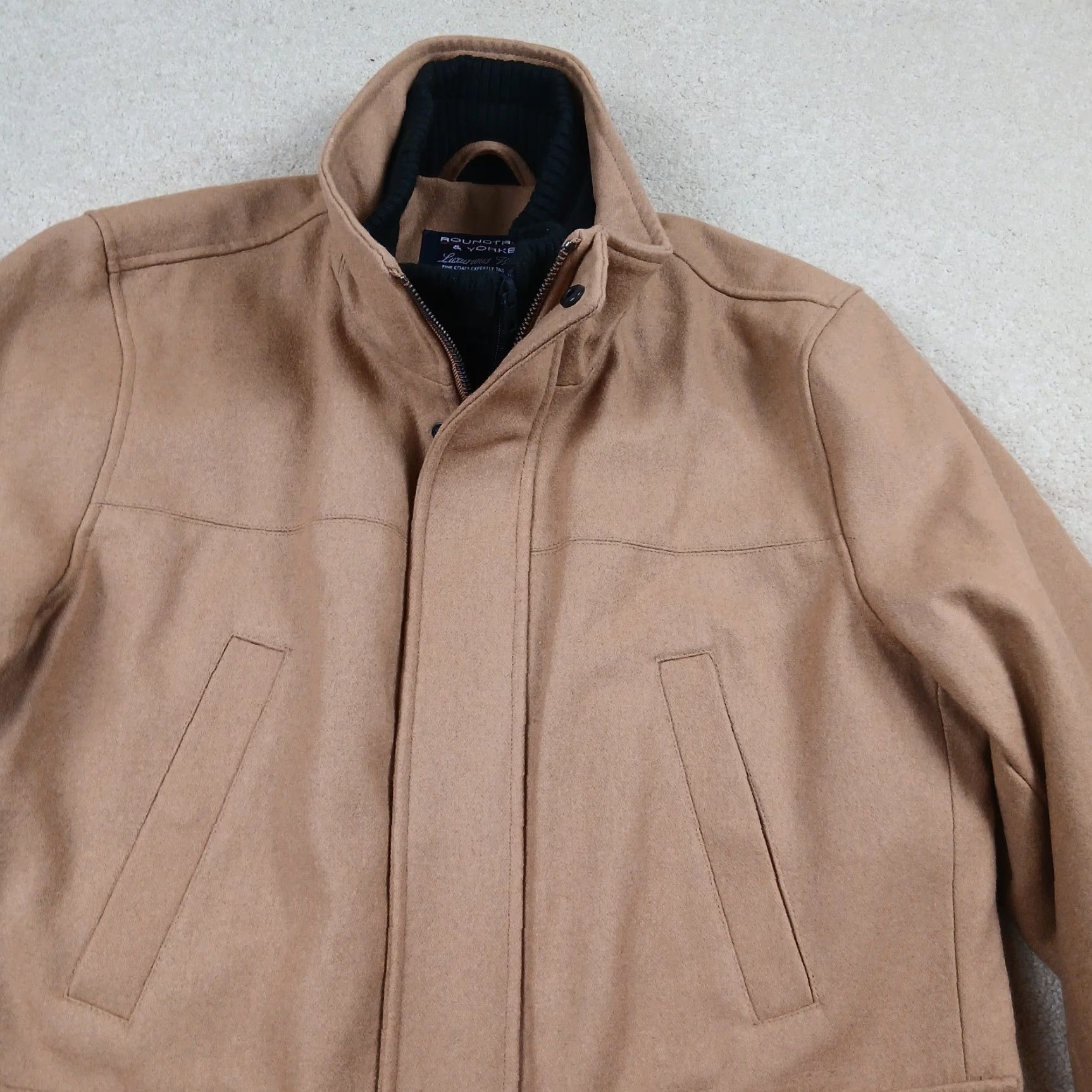 Roundtree & Yorke Roundtree and Yorke Jacket Mens Large Beige Brown Luxurious Wool Blend Size US L / EU 52-54 / 3 - 3 Thumbnail