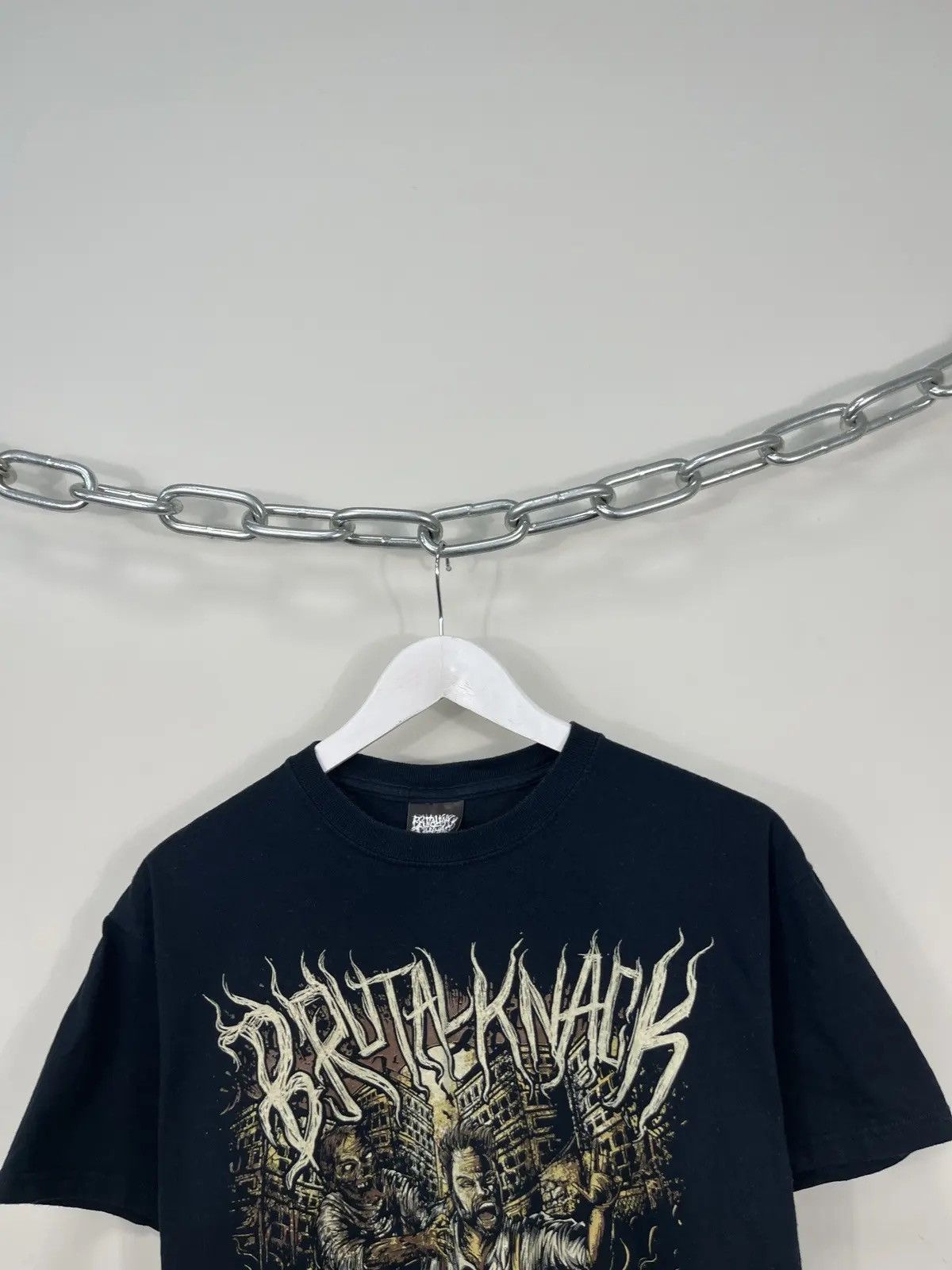 Band Tees × Vintage Vintage Brutal Knack Big Graphic Logo Black Rock Band Tee Size US M / EU 48-50 / 2 - 2 Thumbnail