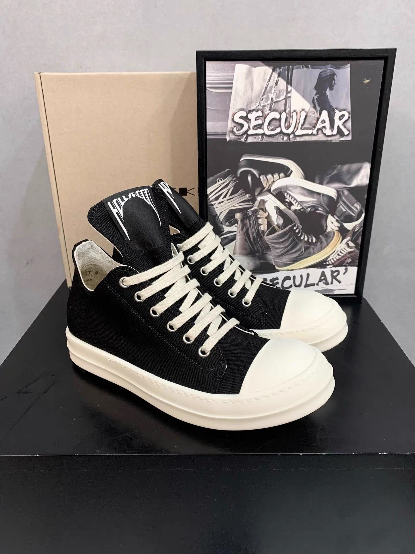 Rick Owens Rick Owens 25SS Drkshdw Long Tongue Low Top Shoes K34 Size US 7 / IT 37 - 1 Thumbnail