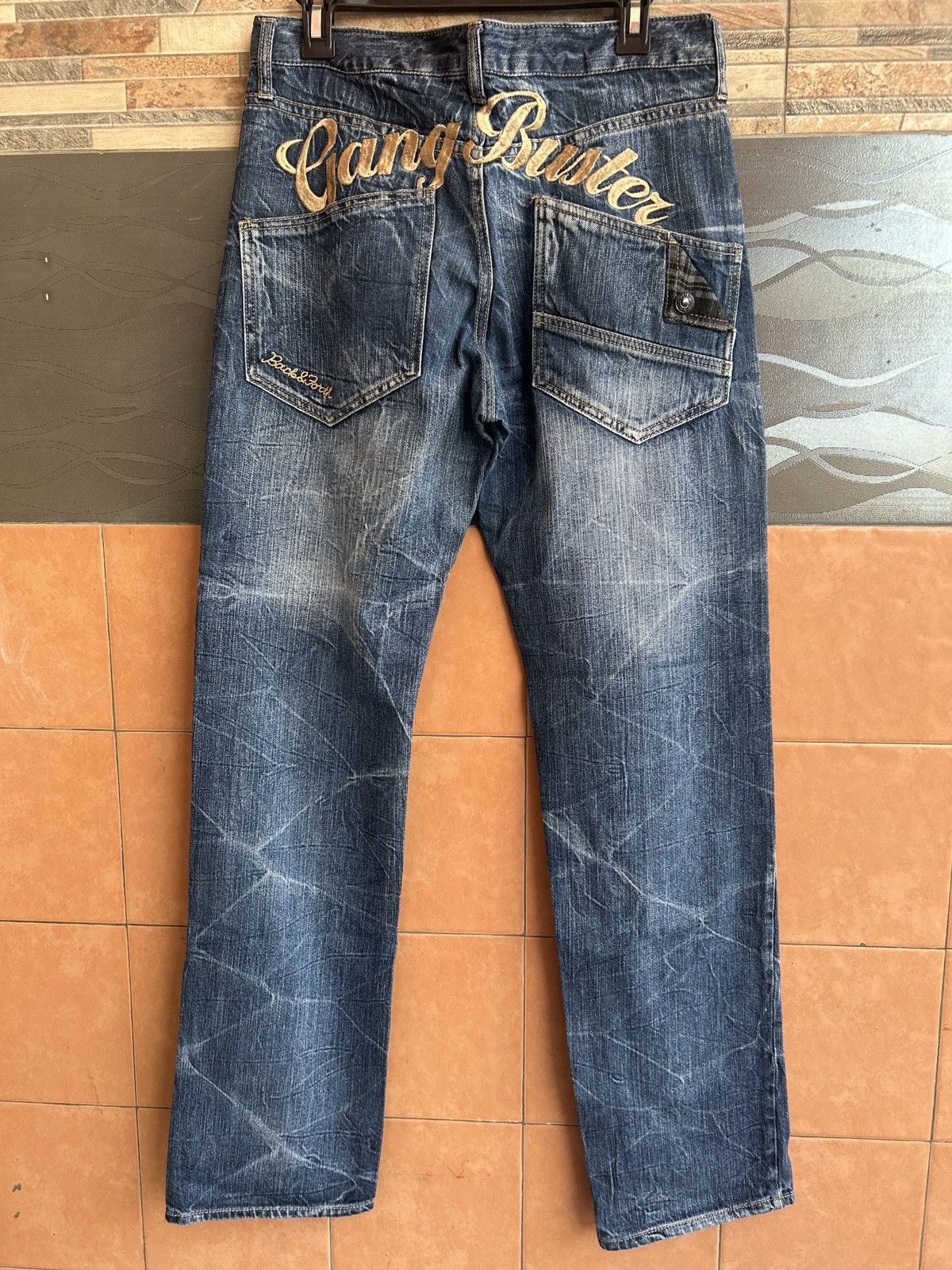 If Six Was Nine Vintage Gang Buster Spellout Distressed Pant Size US 29 - 6 Thumbnail