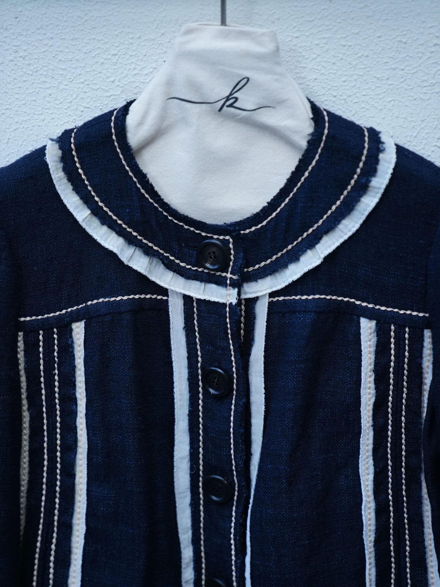 Prada Prada Vintage Navy Blue Silk Round Neck Blazer IT42/M Size M / US 6-8 / IT 42-44 - 8 Thumbnail