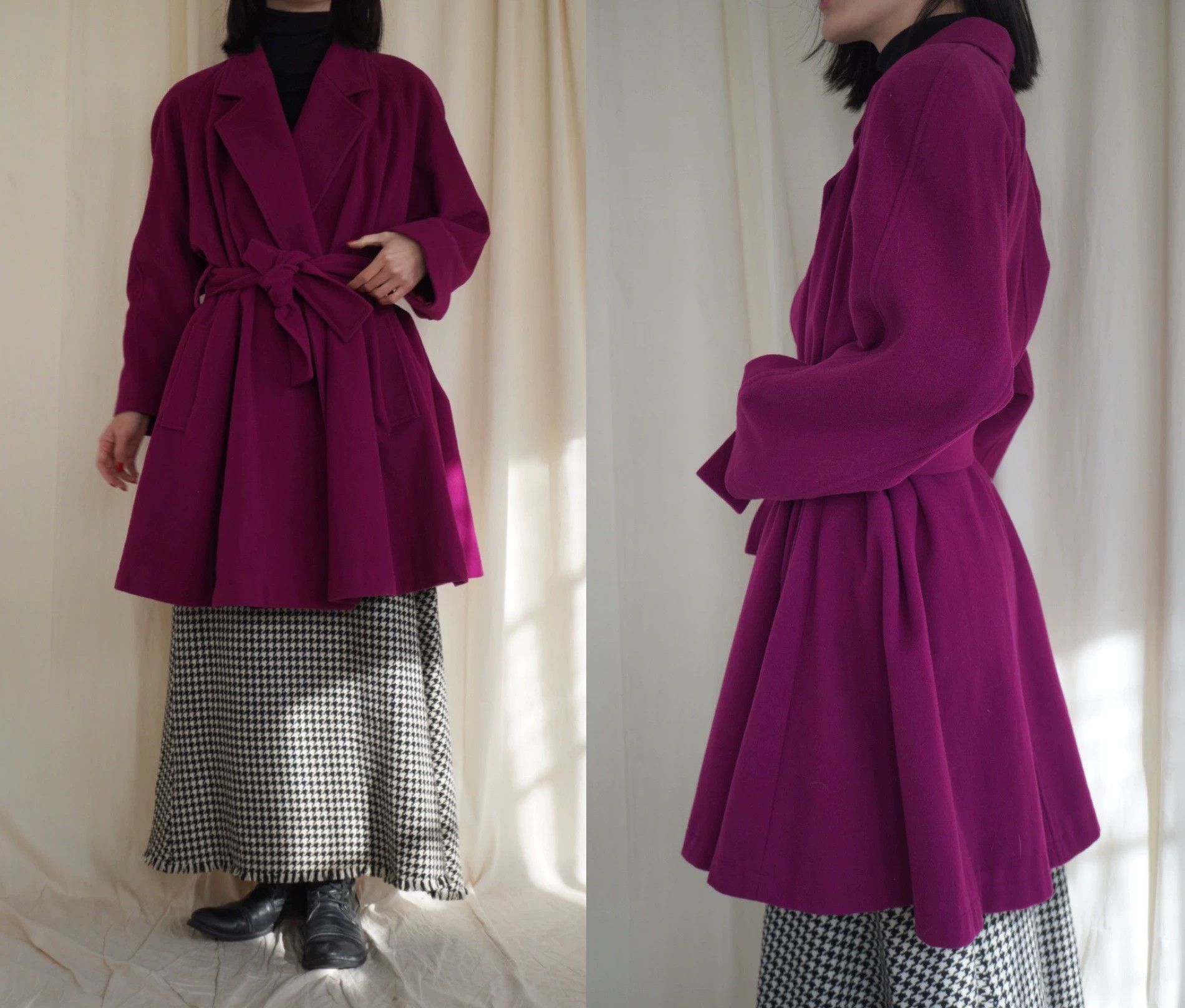 Kenzo Kenzo 1978 Intense Plum Short Robe Coat M Size M / US 6-8 / IT 42-44 - 6 Thumbnail